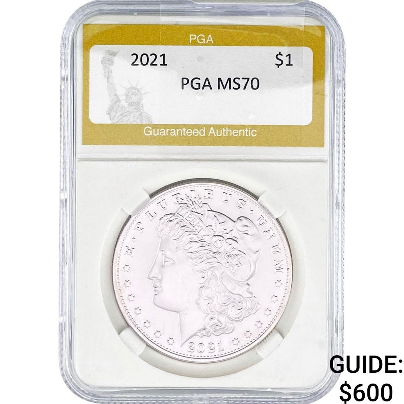 2021 Morgan Silver Dollar PGA MS70: 2021 Morgan Silver Dollar PGA MS70