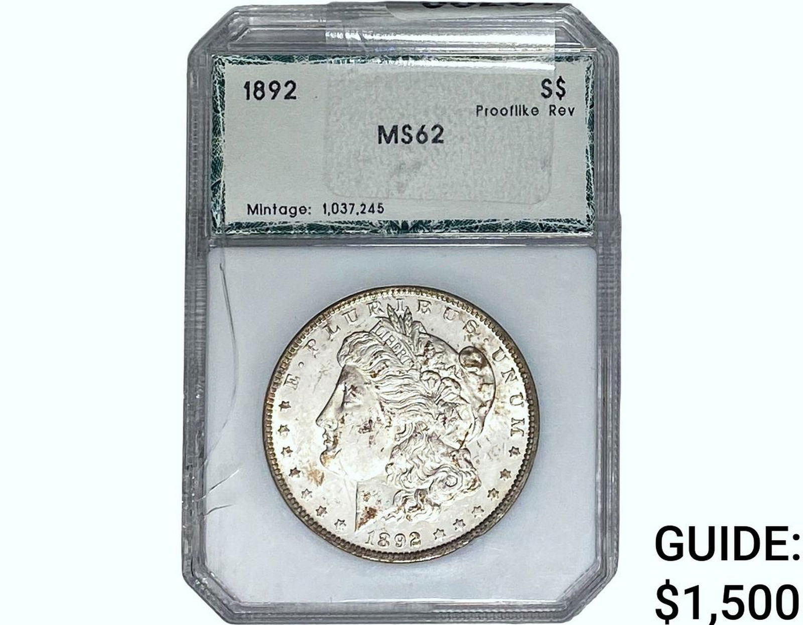 1892 Morgan Silver Dollar PGA MS62 PL REV (1 of 2)