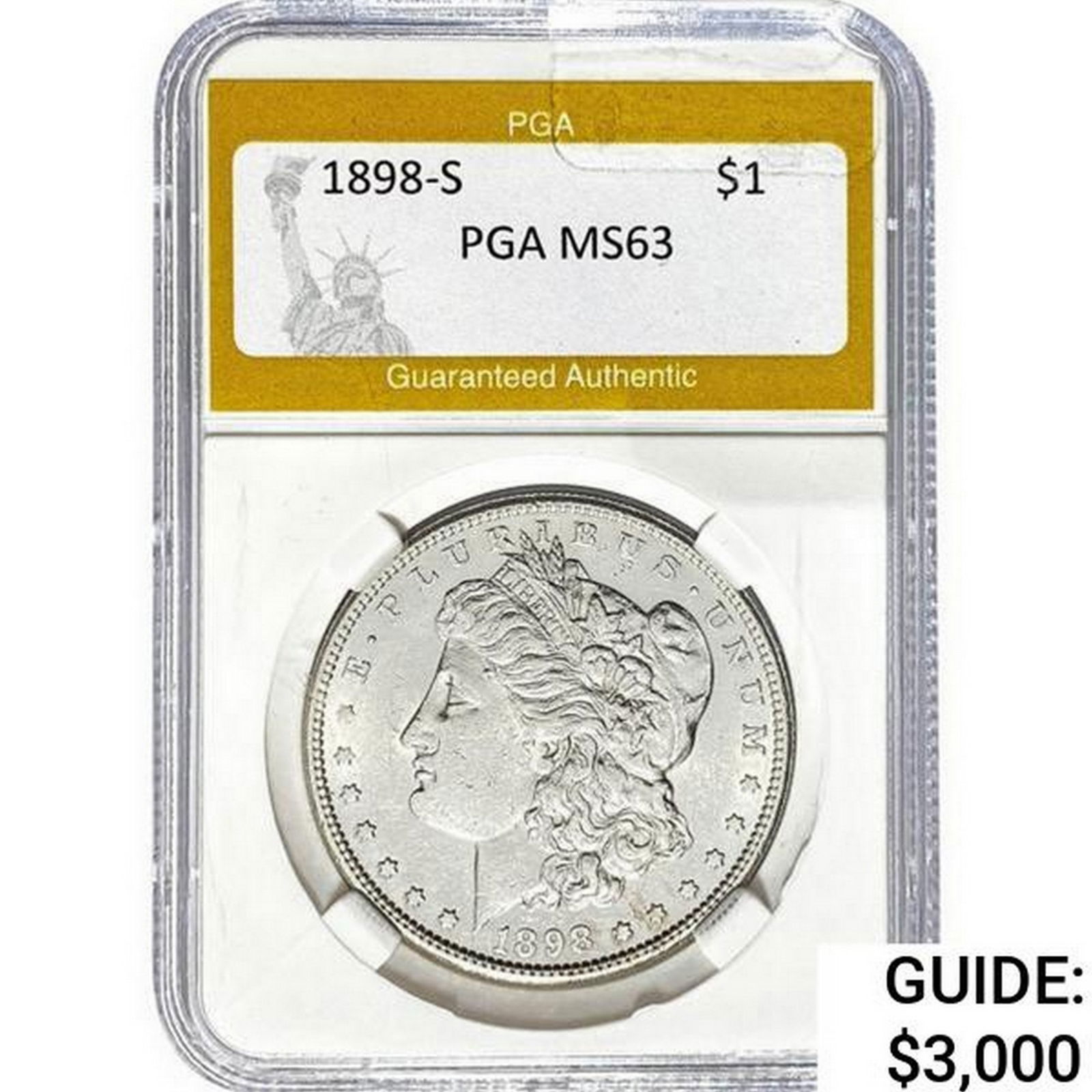 1898-S Morgan Silver Dollar PGA MS63 (1 of 2)