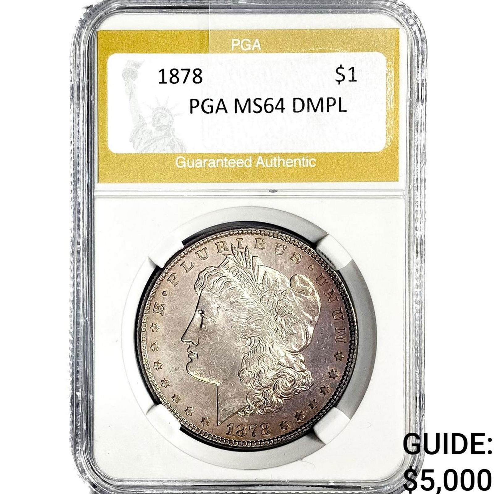 1878 Morgan Silver Dollar PGA MS64 DMPL: 1878 Morgan Silver Dollar PGA MS64 DMPL