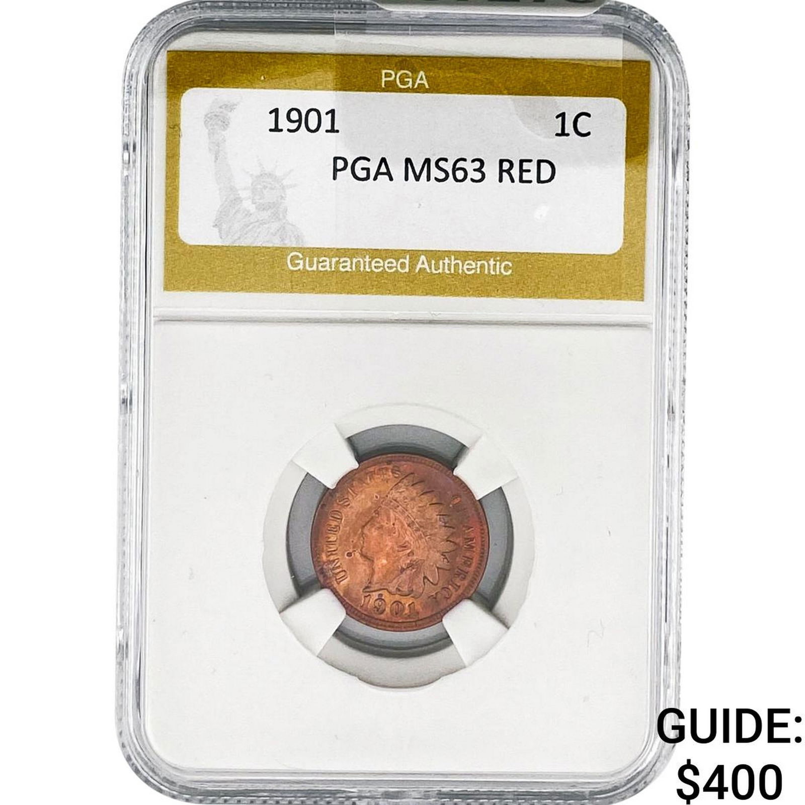 1901 Indian Head Cent PGA MS63 RED: 1901 Indian Head Cent PGA MS63 RED