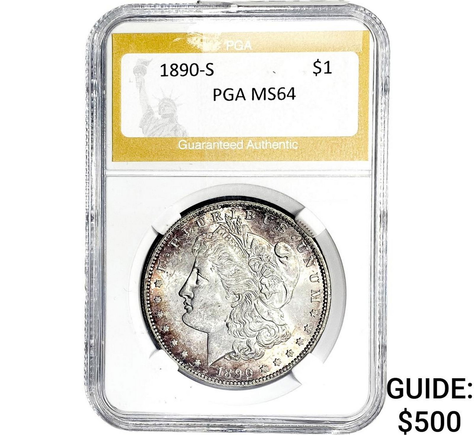1890-S Morgan Silver Dollar PGA MS64 (1 of 2)