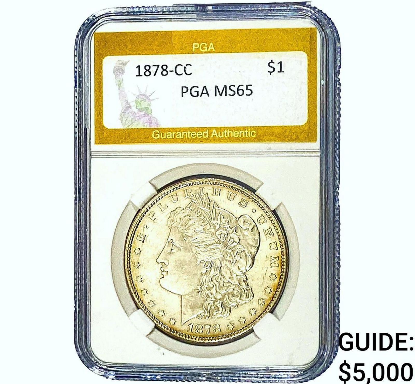 1878-CC Morgan Silver Dollar PGA MS65: 1878-CC Morgan Silver Dollar PGA MS65