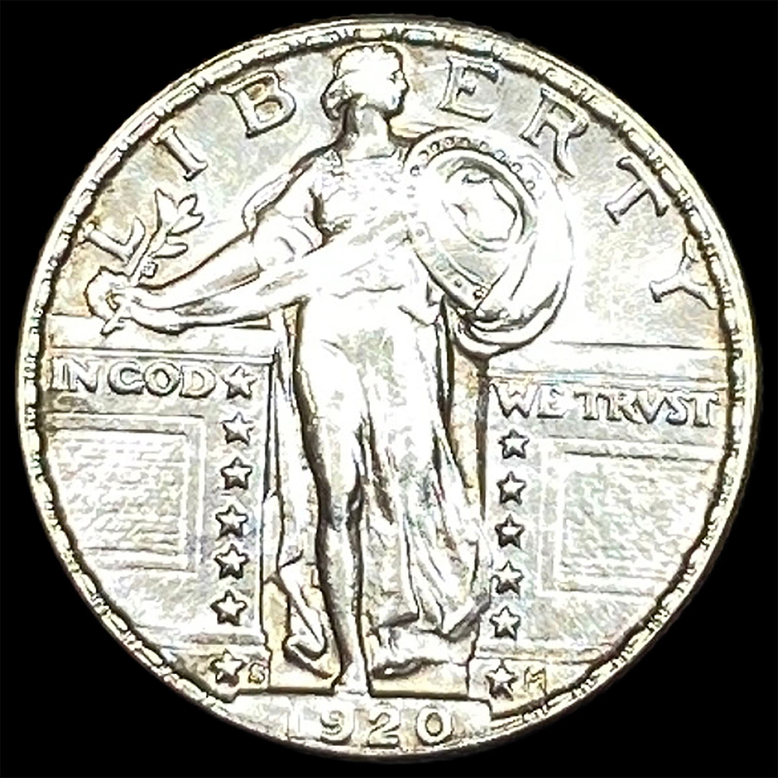1920-S Silver Standing Liberty Quarter CHOICE AU (1 of 2)