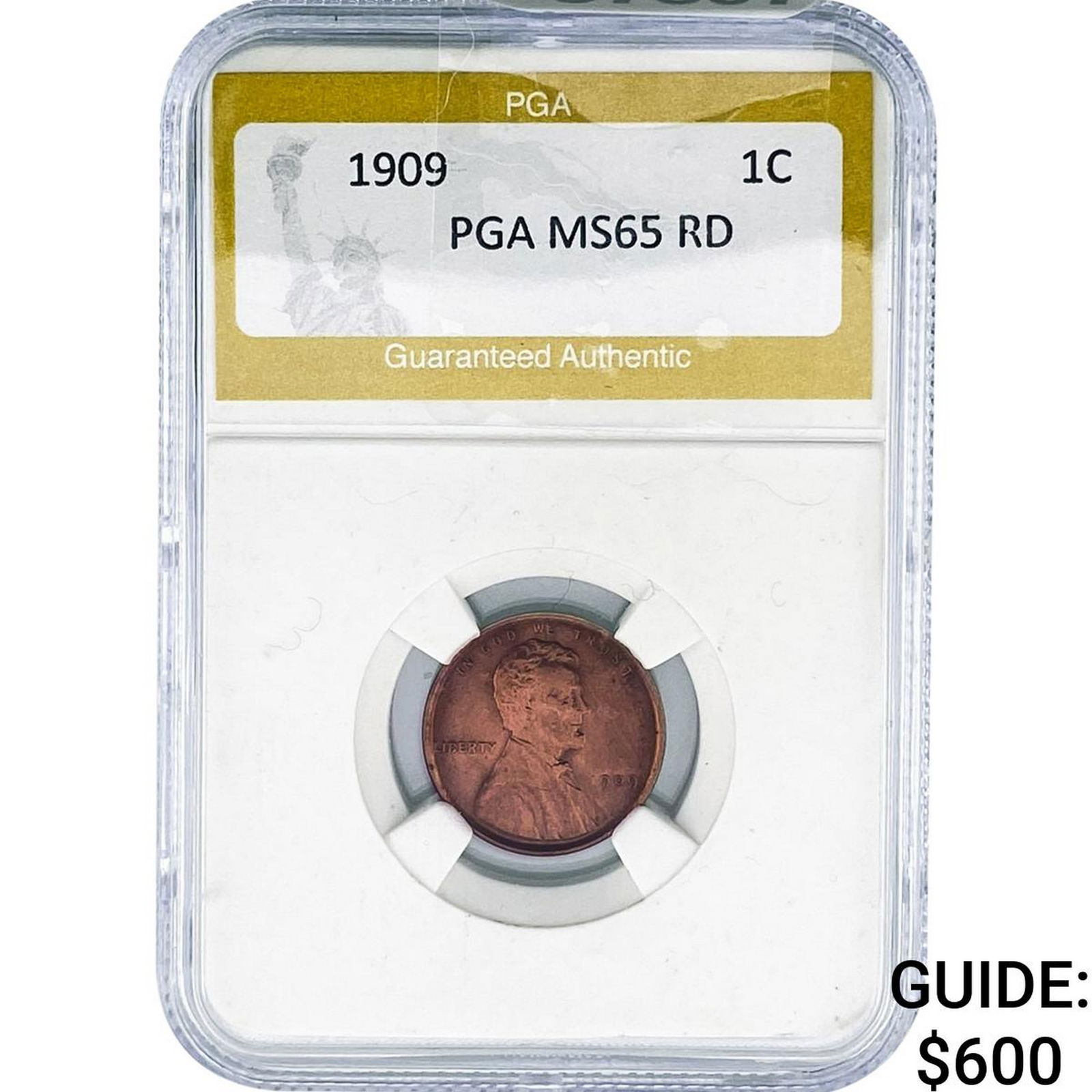 1909 Wheat Cent PGA MS65 RD: 1909 Wheat Cent PGA MS65 RD