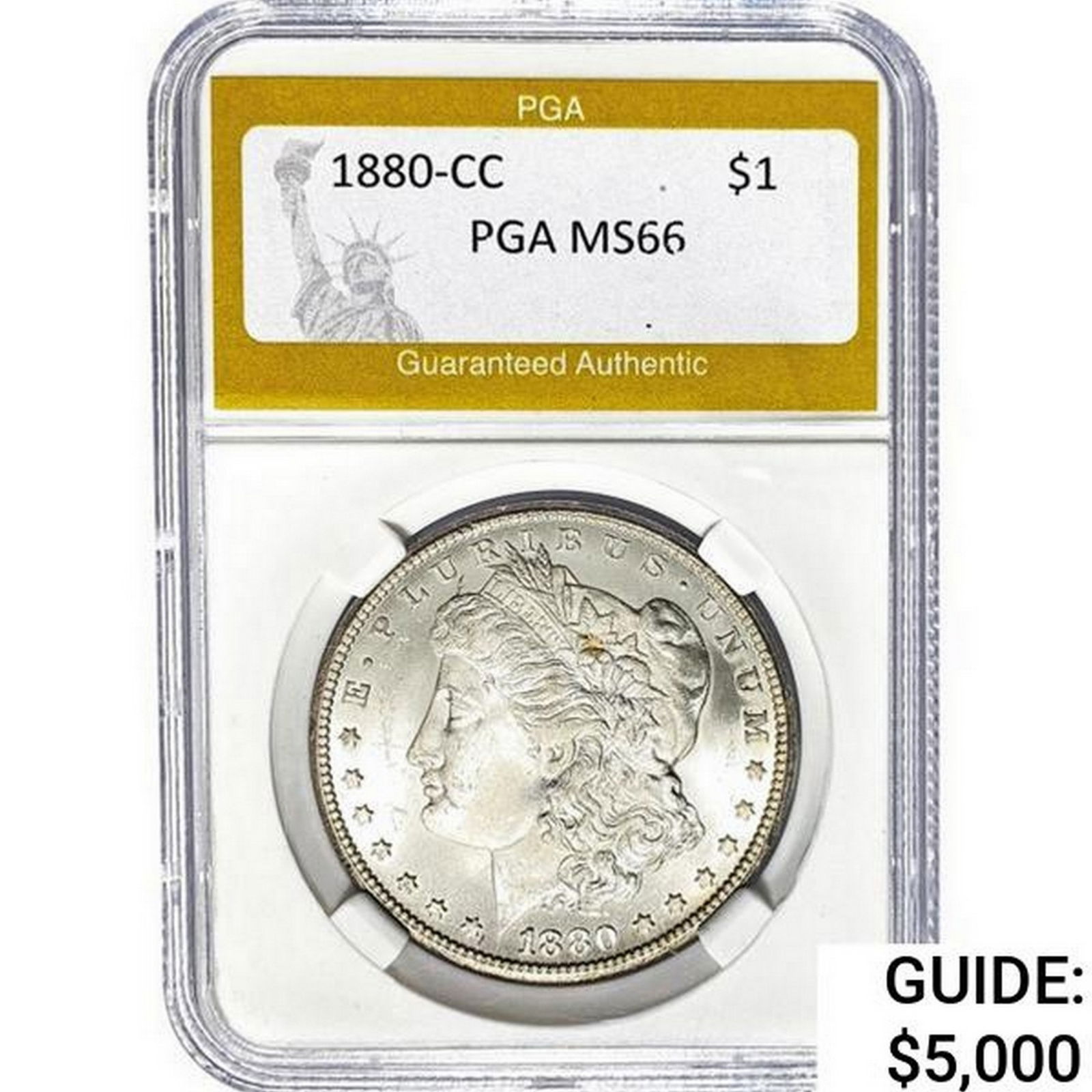 1880-CC Morgan Silver Dollar PGA MS66: 1880-CC Morgan Silver Dollar PGA MS66