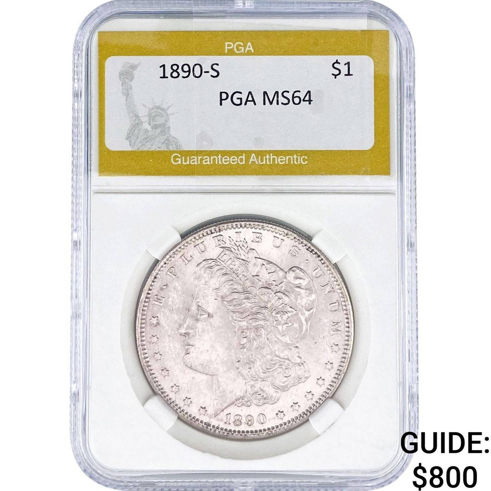 1890-S Morgan Silver Dollar PGA MS64 (1 of 2)