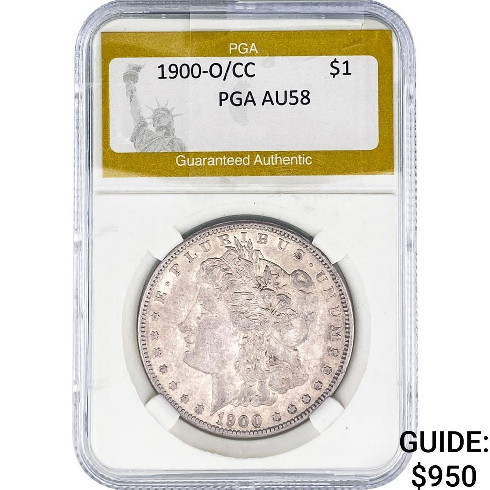 1900-O/CC Morgan Silver Dollar PGA AU58: 1900-O/CC Morgan Silver Dollar PGA AU58
