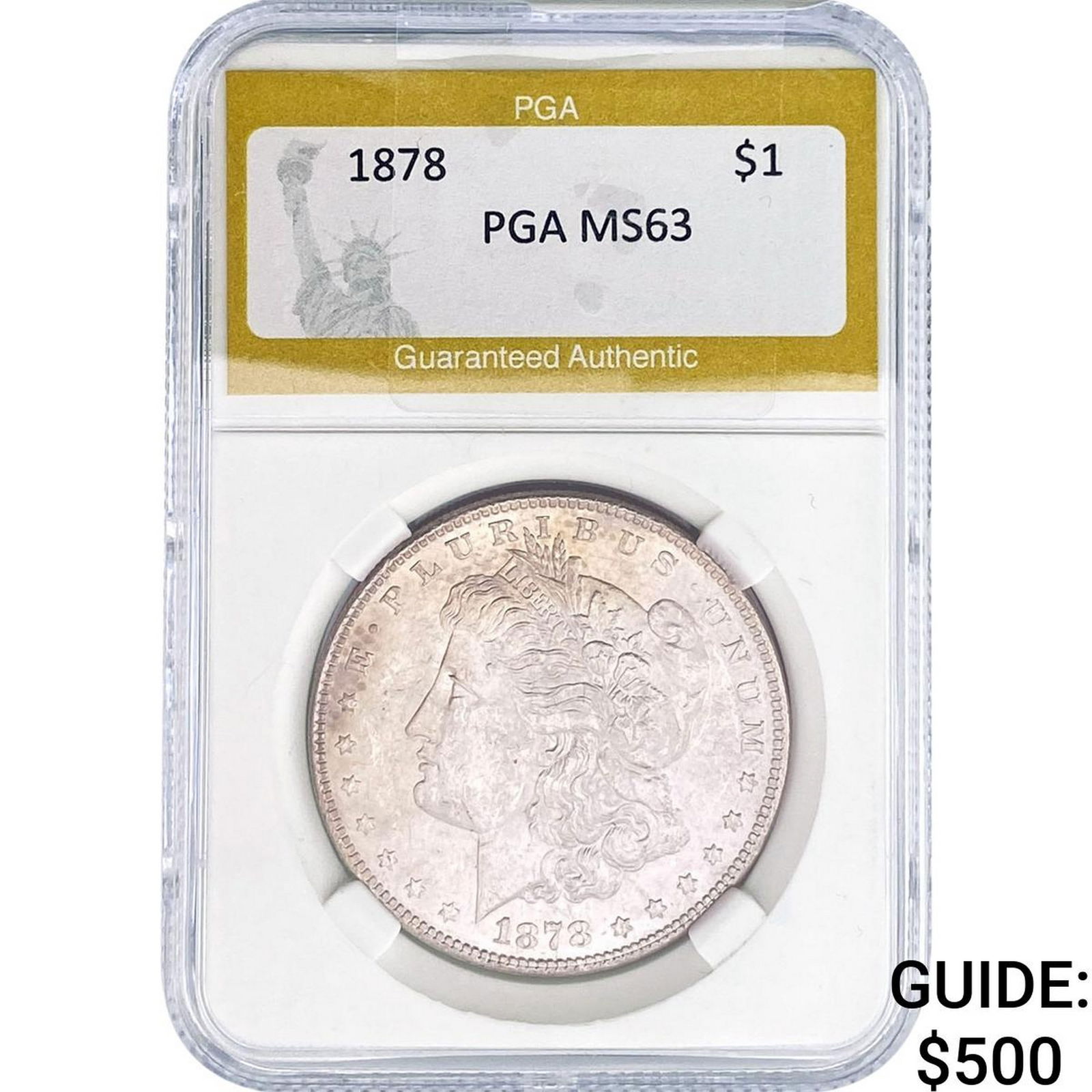 1878 Morgan Silver Dollar PGA MS63: 1878 Morgan Silver Dollar PGA MS63