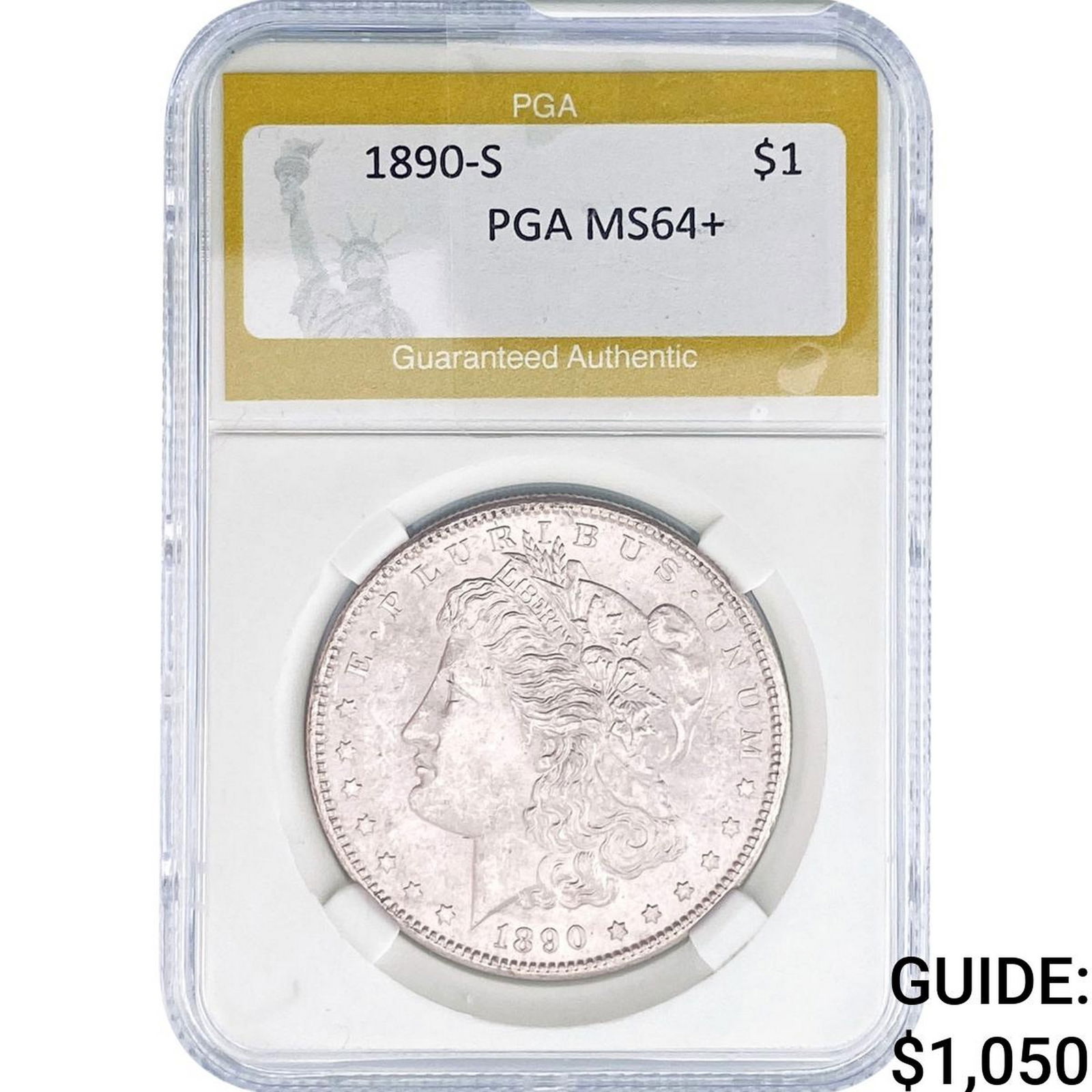 1890-S Morgan Silver Dollar PGA MS64+: 1890-S Morgan Silver Dollar PGA MS64+