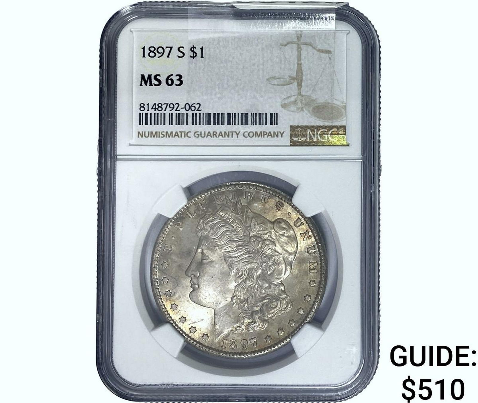 1897-S Morgan Silver Dollar NGC MS63: 1897-S Morgan Silver Dollar NGC MS63