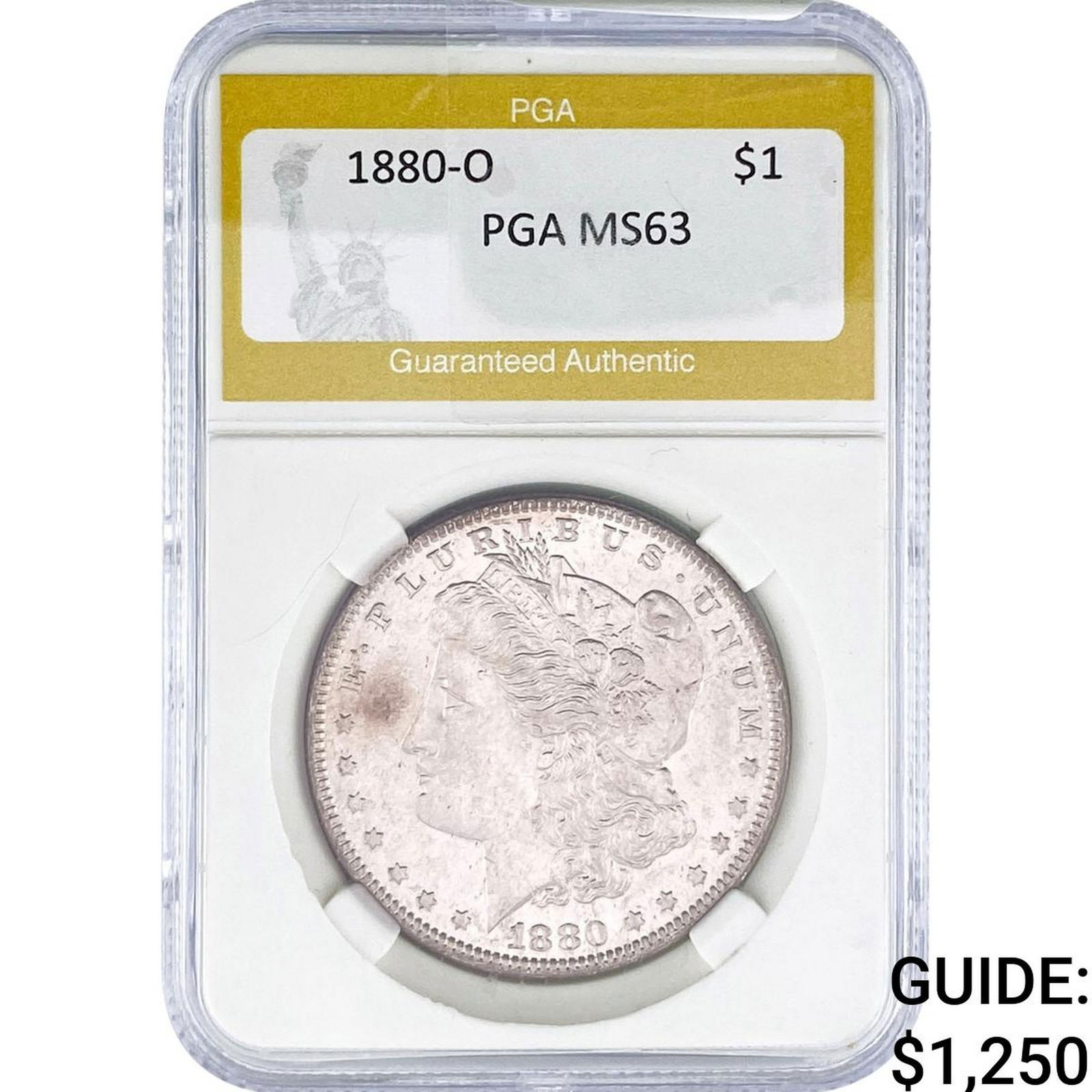 1880-O Morgan Silver Dollar PGA MS63: 1880-O Morgan Silver Dollar PGA MS63
