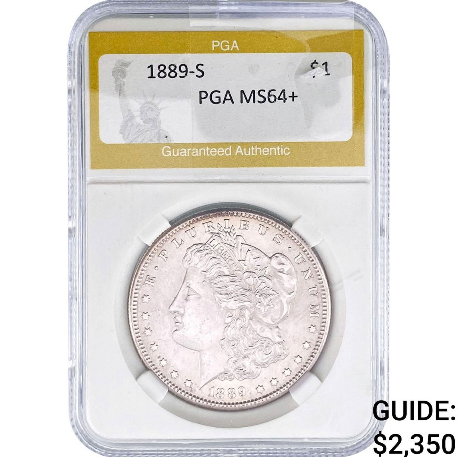 1889-S Morgan Silver Dollar PGA MS64+: 1889-S Morgan Silver Dollar PGA MS64+