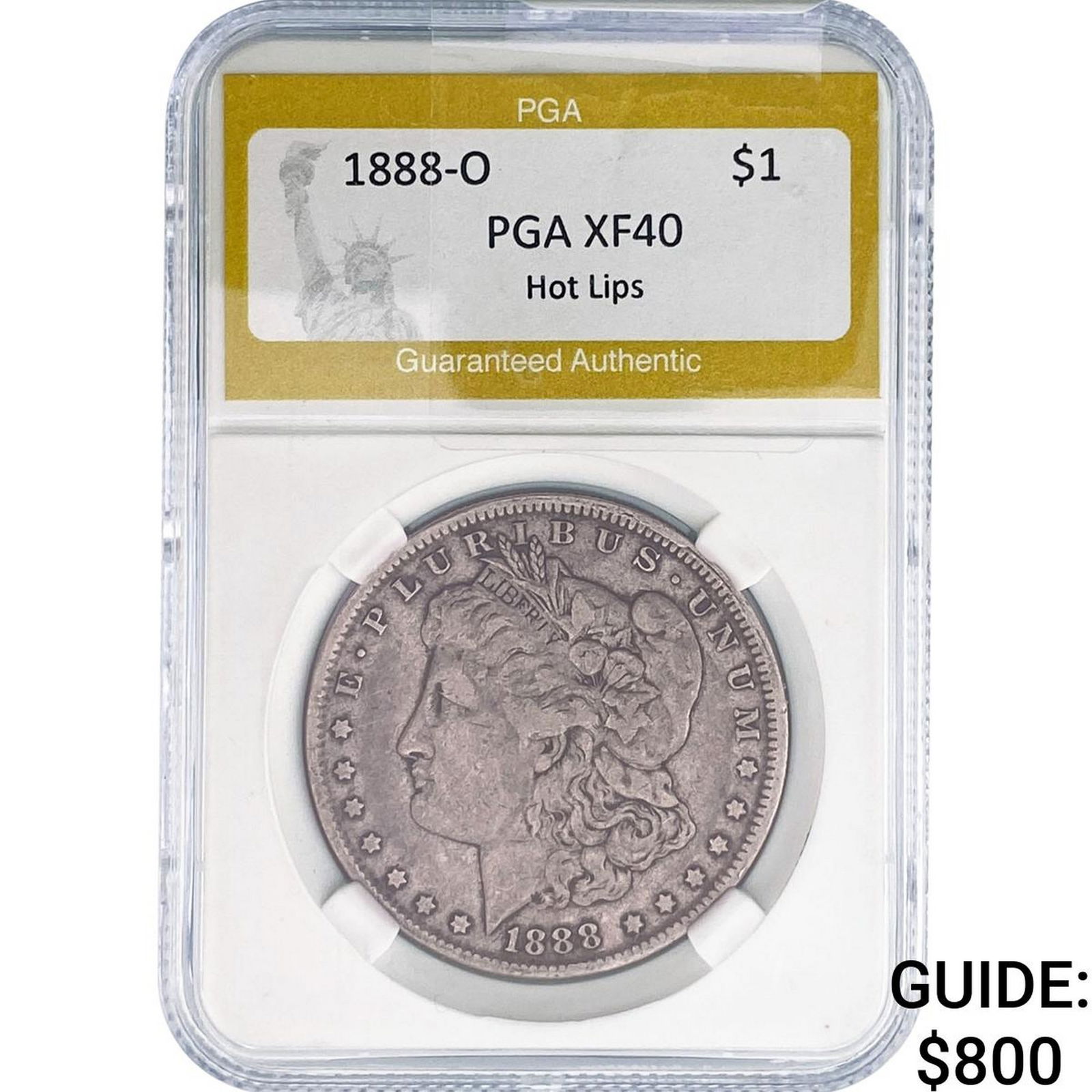 1888-O Morgan Silver Dollar PGA XF40 Hot Lips: 1888-O Morgan Silver Dollar PGA XF40 Hot Lips