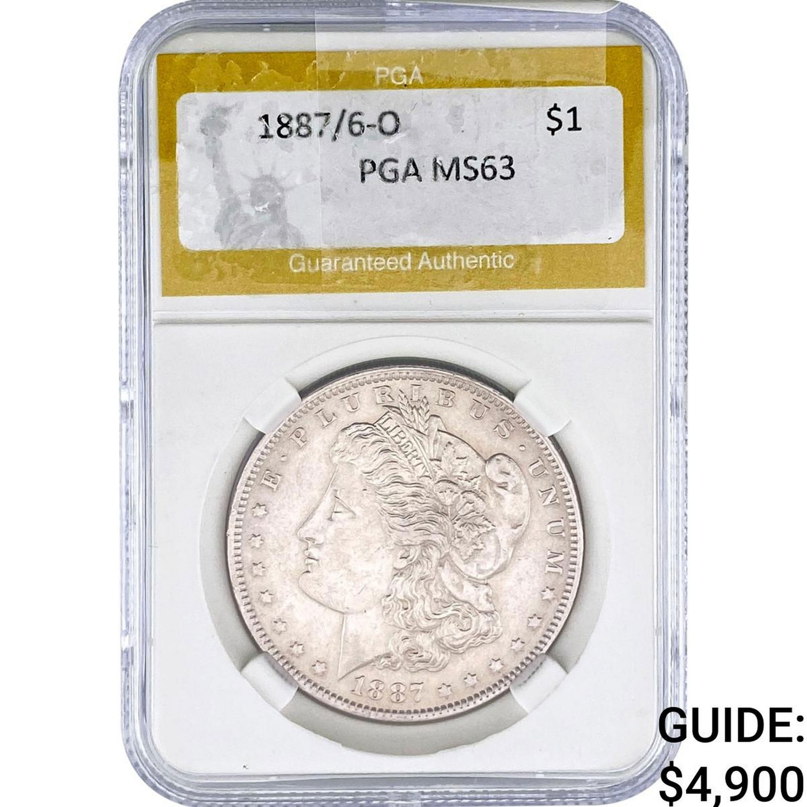 1887/6-O Morgan Silver Dollar PGA MS63 (1 of 2)