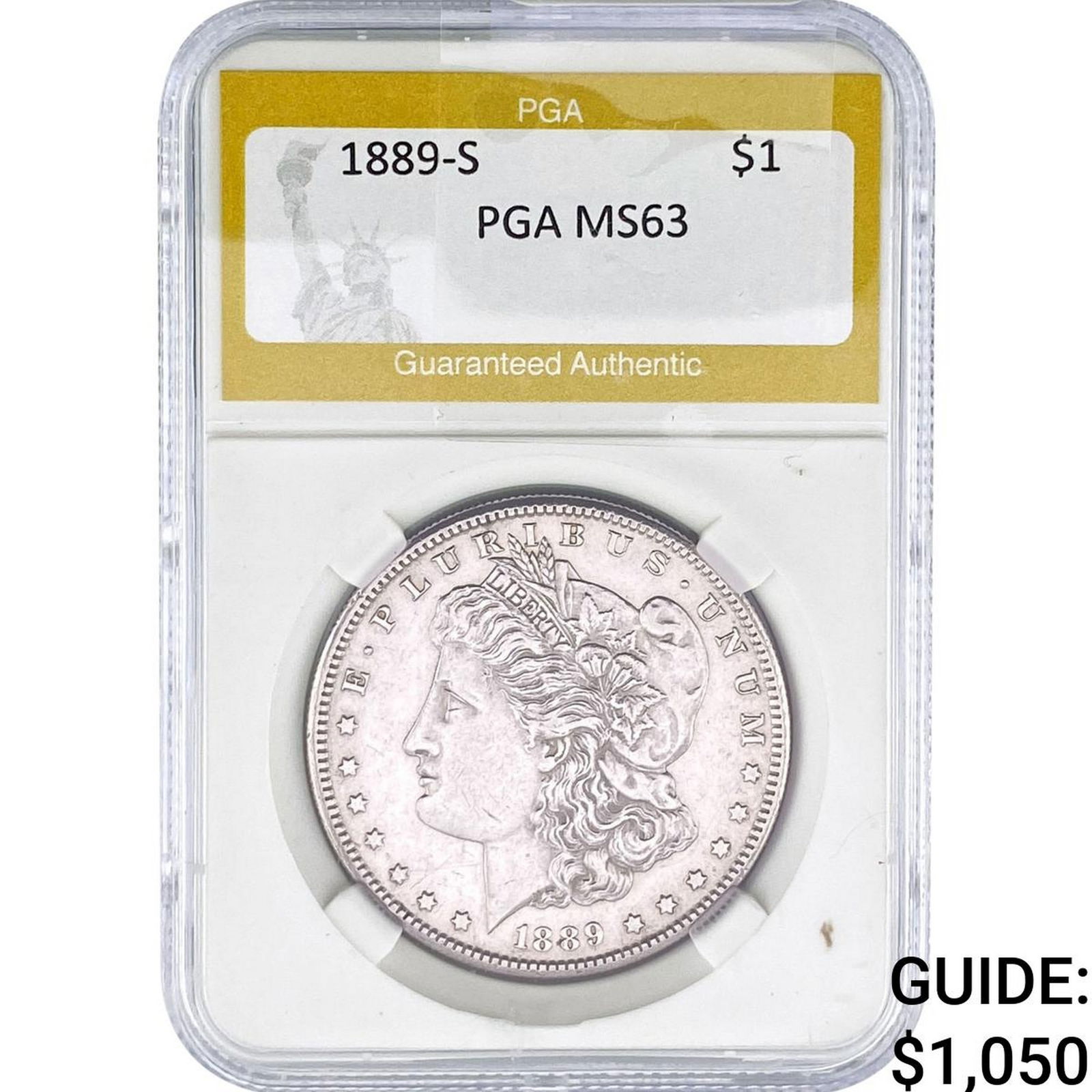 1889-S Morgan Silver Dollar PGA MS63: 1889-S Morgan Silver Dollar PGA MS63
