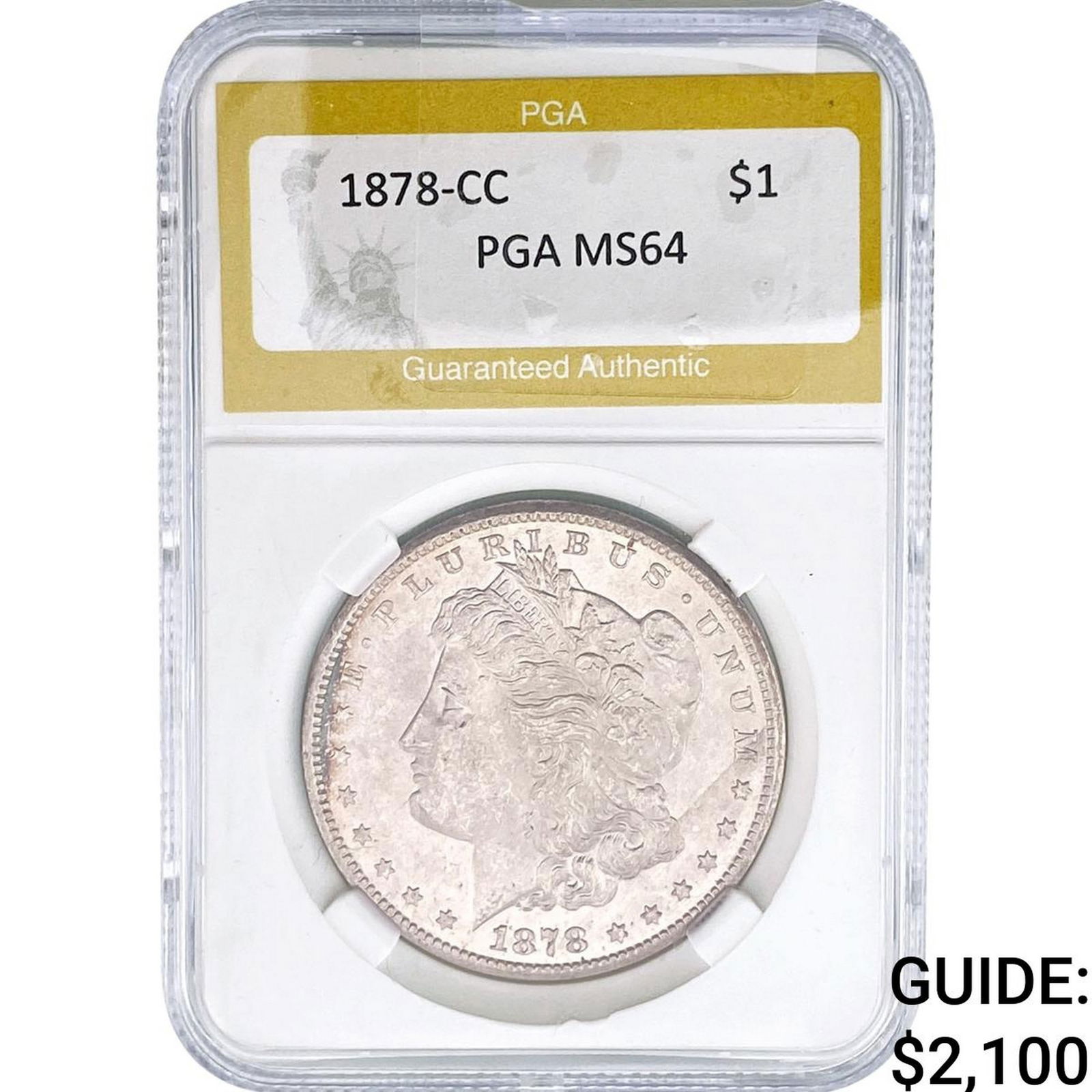 1878-CC Morgan Silver Dollar PGA MS64: 1878-CC Morgan Silver Dollar PGA MS64