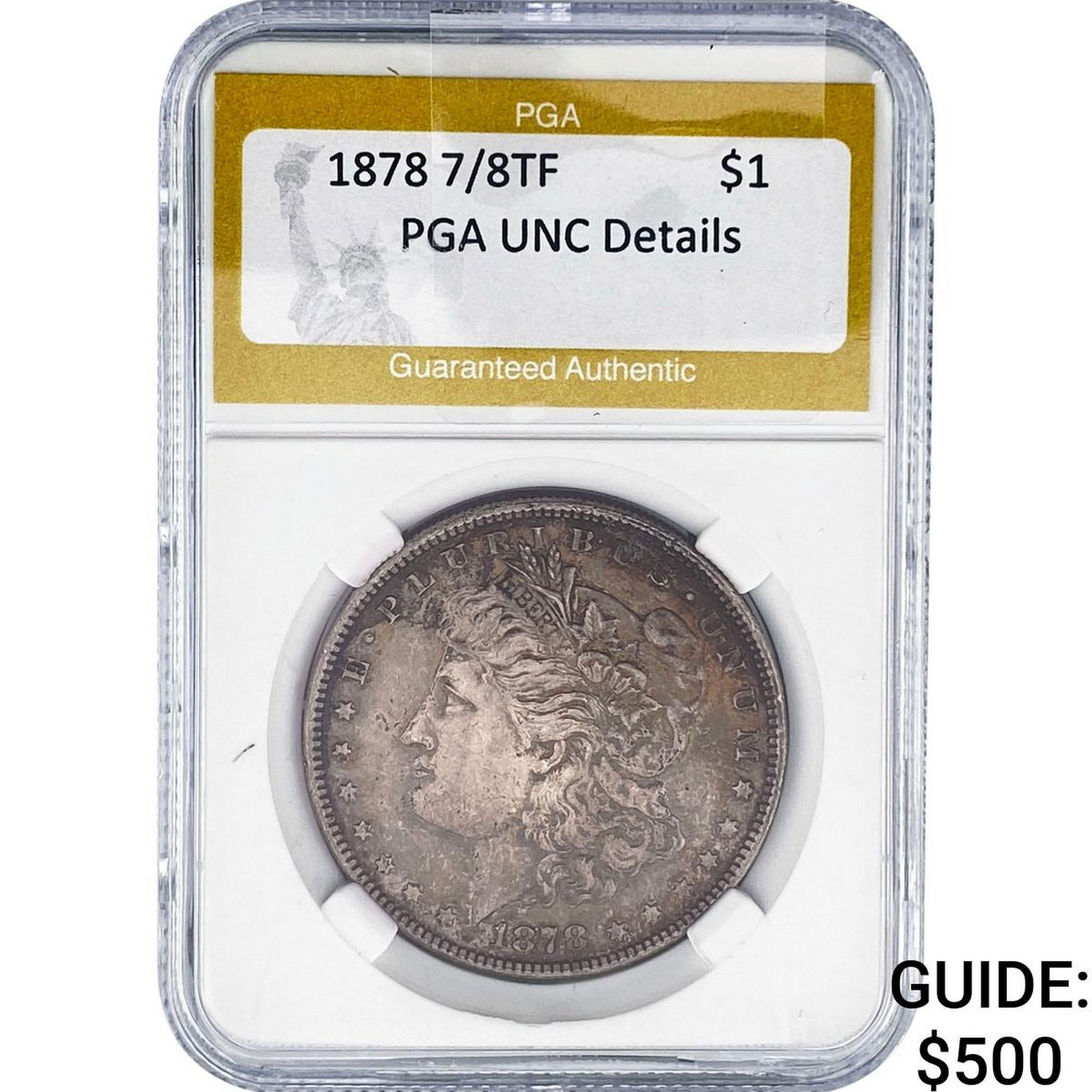 1878 7/8TF Morgan Silver Dollar PGA UNCDetails: 1878 7/8TF Morgan Silver Dollar PGA UNCDetails