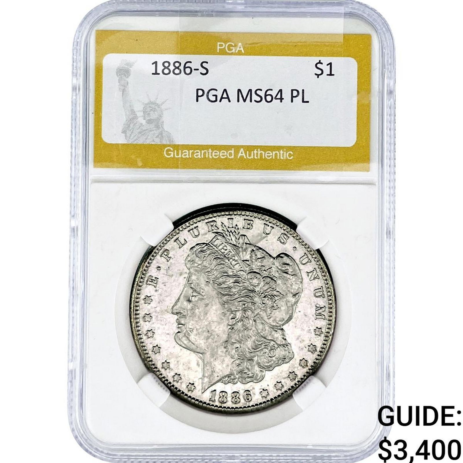 1886-S Morgan Silver Dollar PGA MS64 PL (1 of 2)
