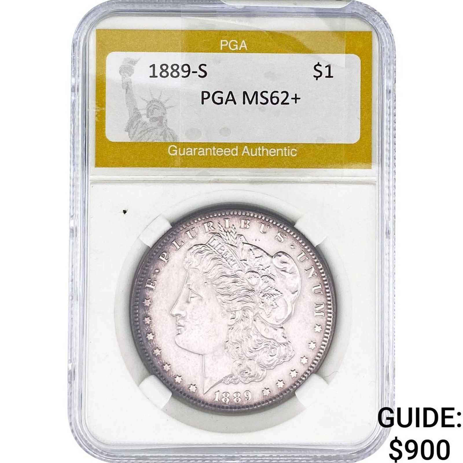1889-S Morgan Silver Dollar PGA MS62+ (1 of 2)