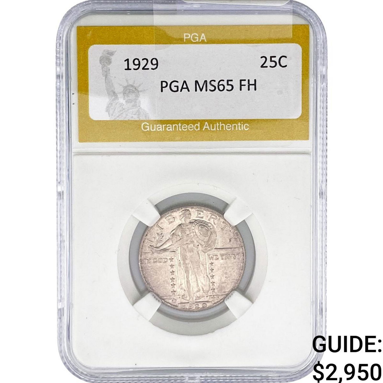 1929 Standing Liberty Quarter PGA MS65 FH: 1929 Standing Liberty Quarter PGA MS65 FH