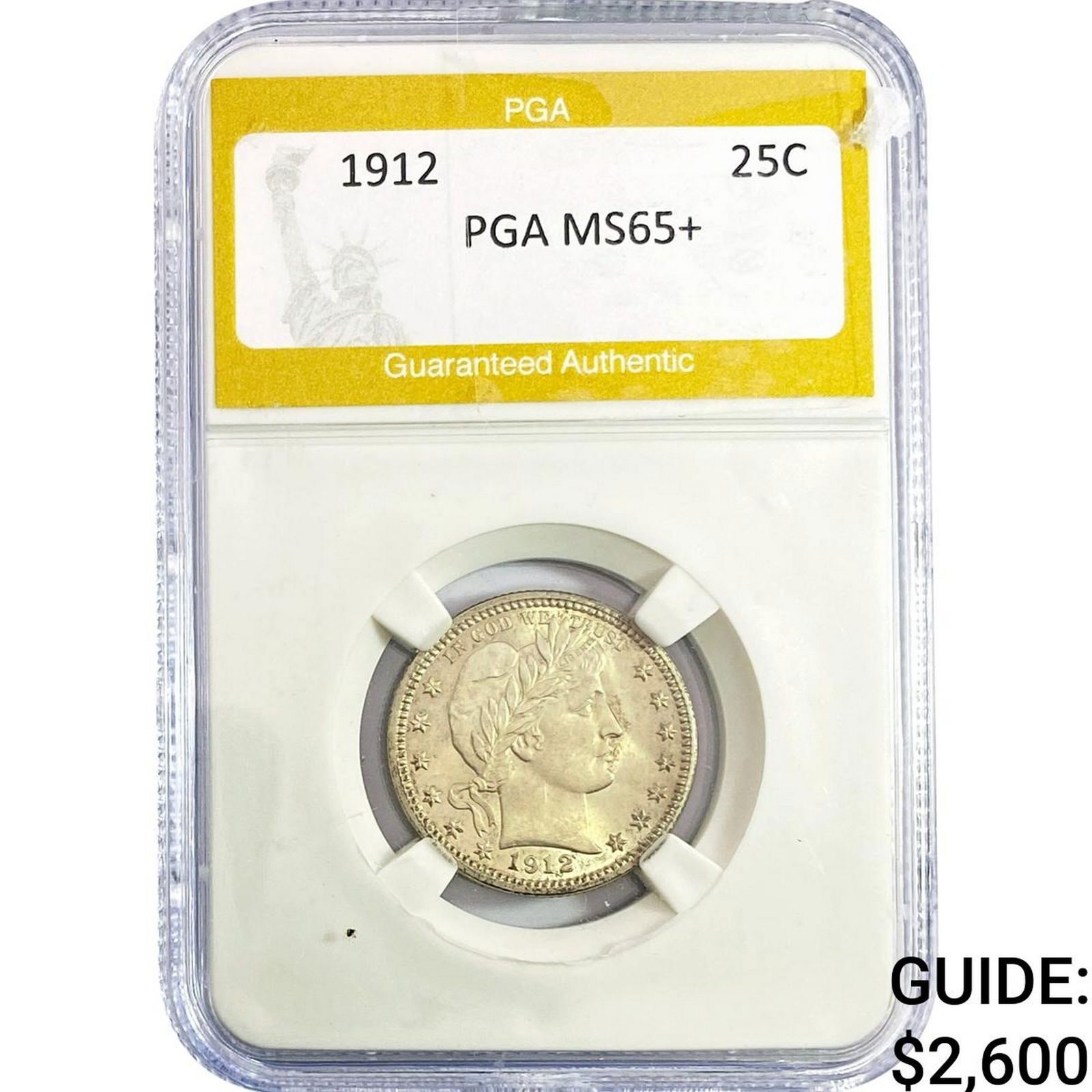 1912 Barber Quarter PGA MS65+ (1 of 2)