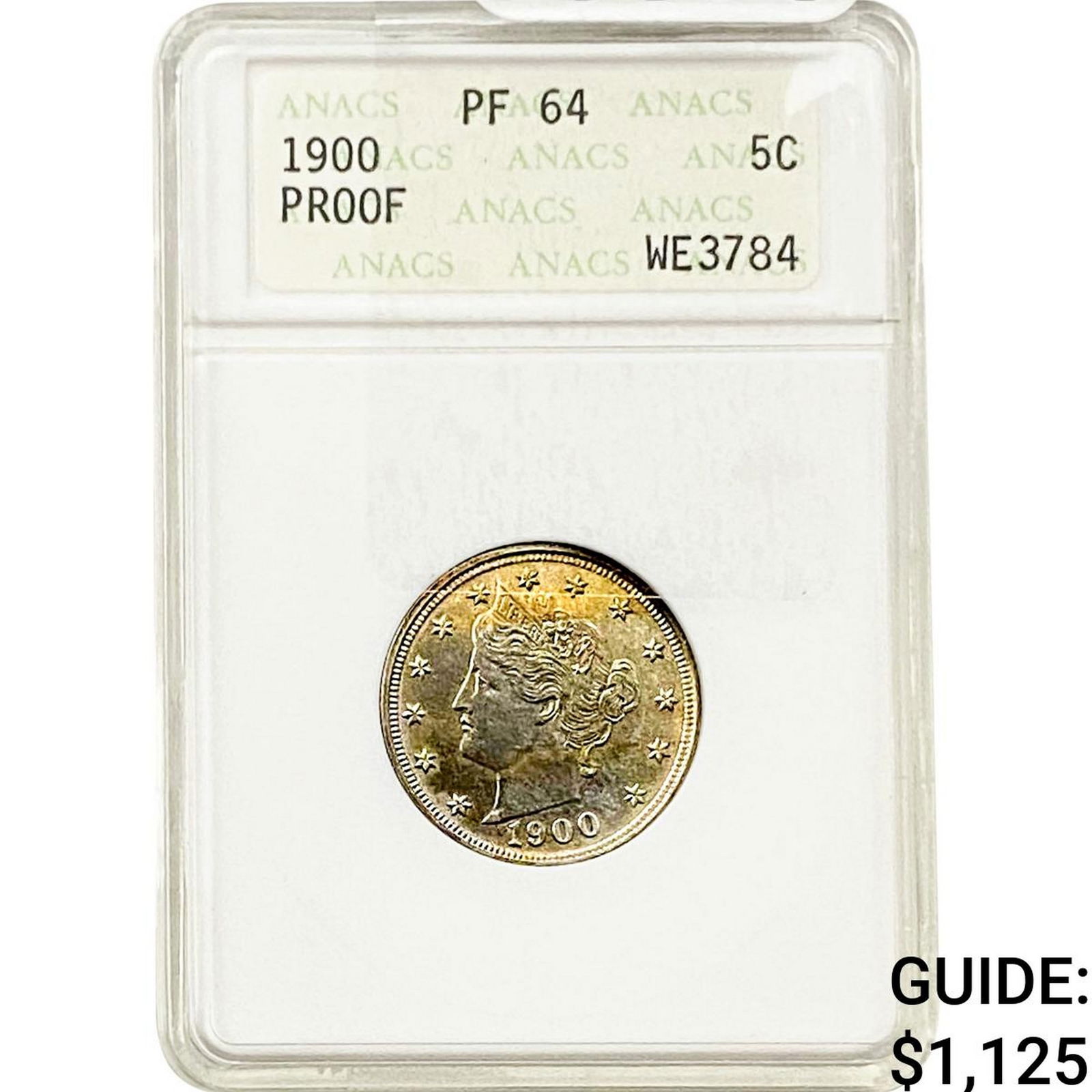 1900 Liberty Victory Nickel ANACS PF64: 1900 Liberty Victory Nickel ANACS PF64