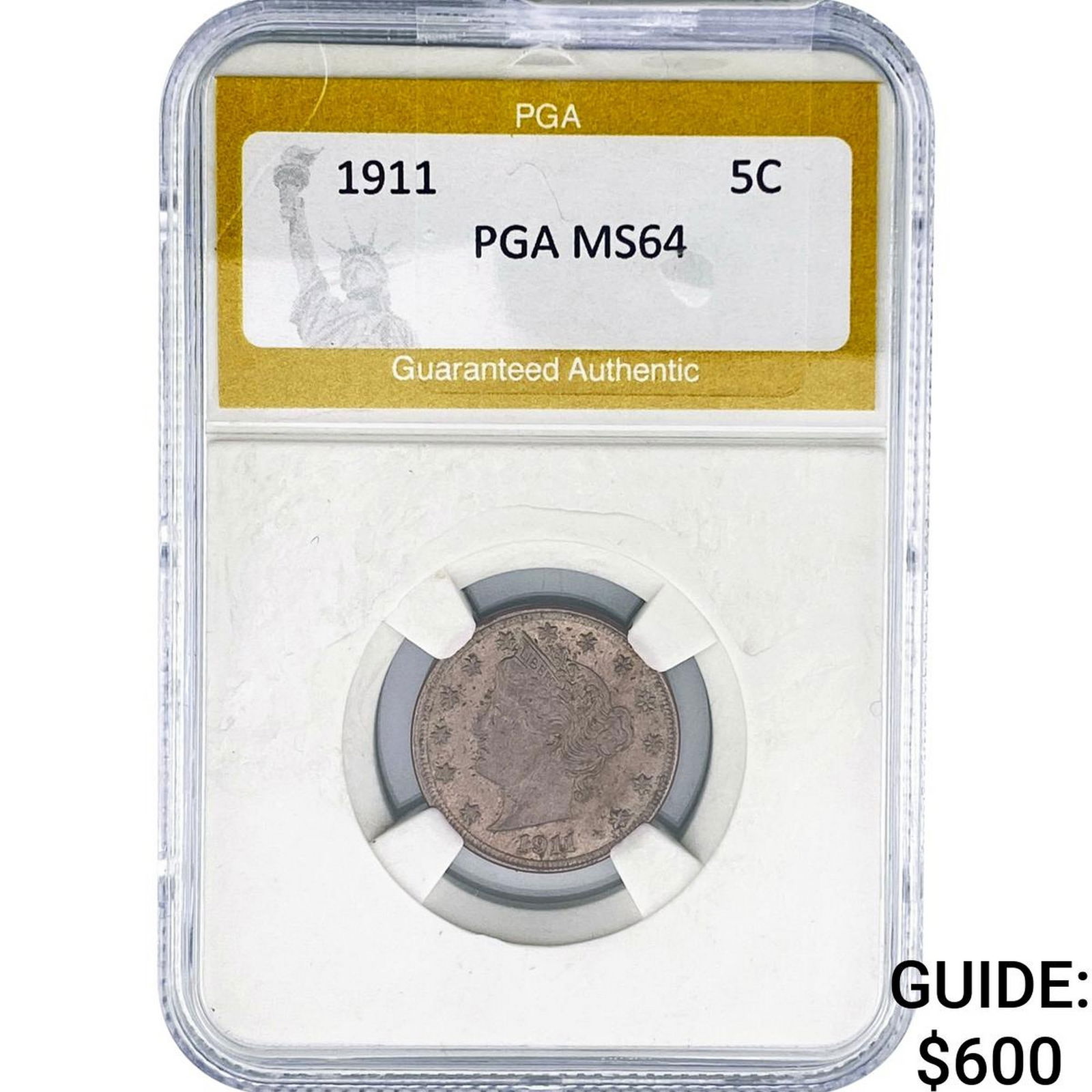 1911 Liberty Victory Nickel PGA MS64: 1911 Liberty Victory Nickel PGA MS64