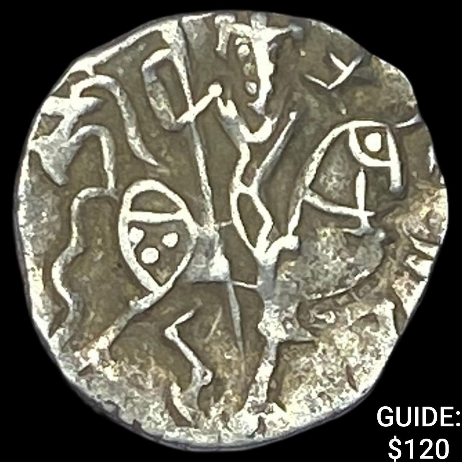 India Rajput 700-1000 Silver Jital NEARLY UNCIRCULATED: India Rajput 700-1000 Silver Jital NEARLY UNCIRCULATED