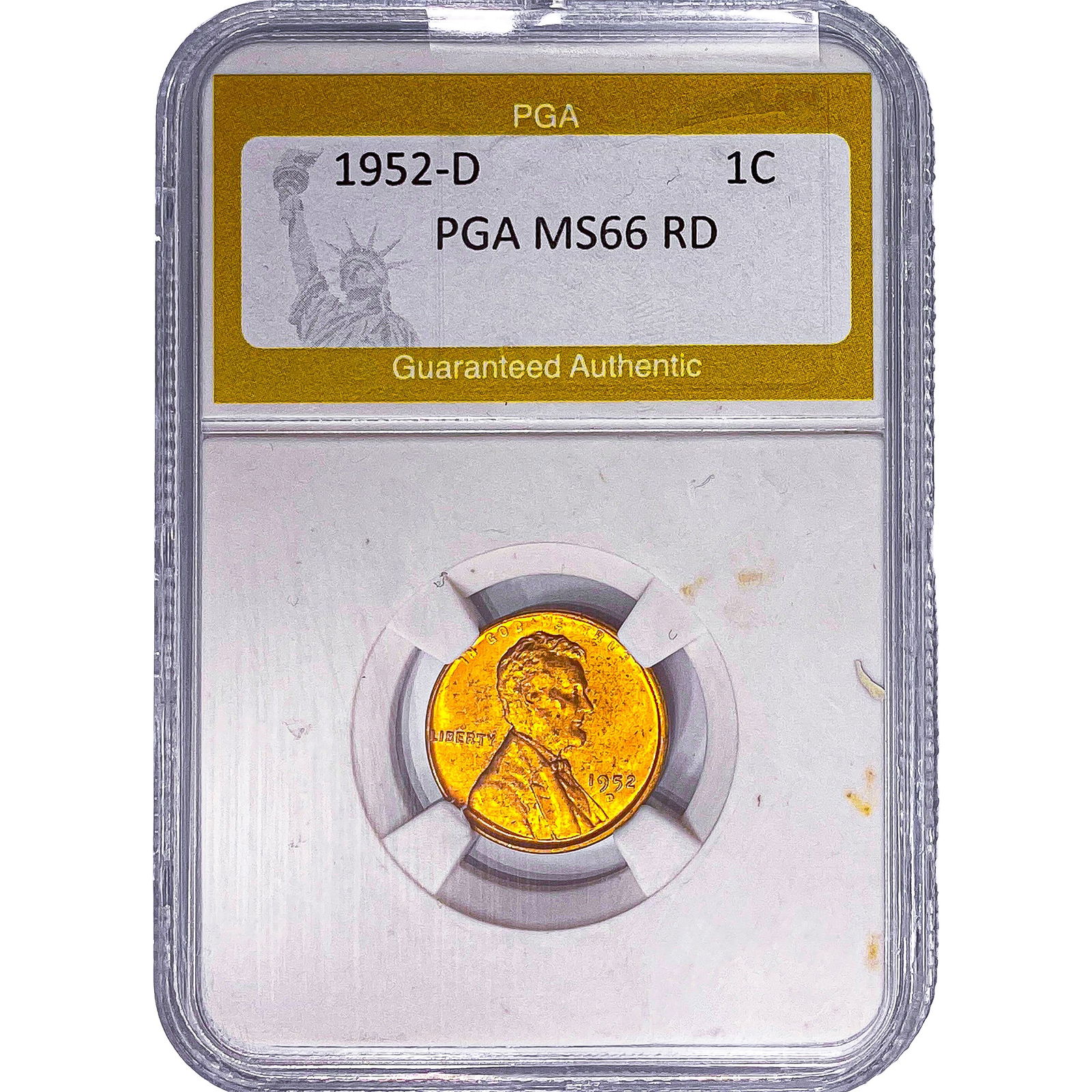 1952-D Wheat Cent PGA MS66 RD: 1952-D Wheat Cent PGA MS66 RD