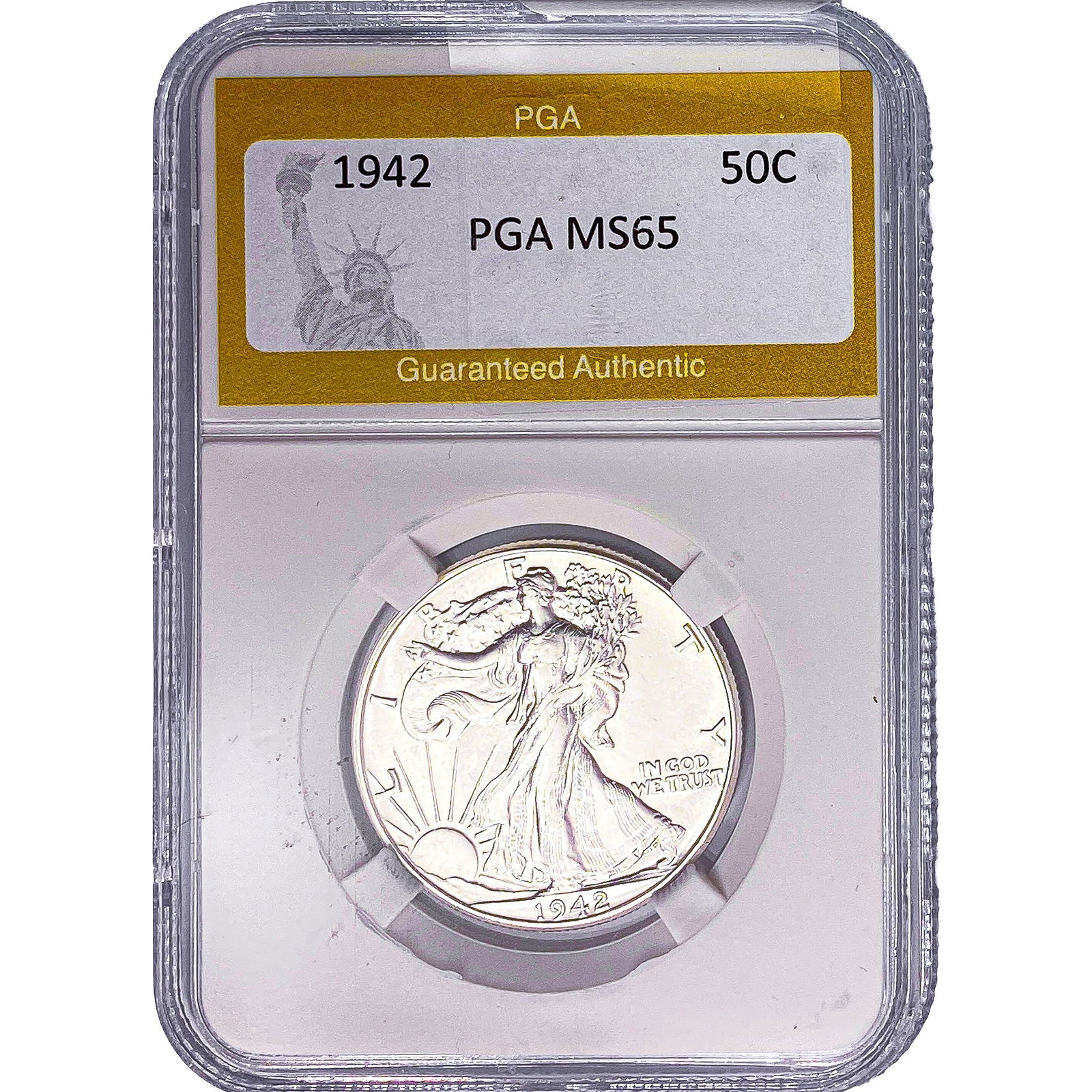 1942 Walking Liberty Half Dollar PGA MS65: 1942 Walking Liberty Half Dollar PGA MS65