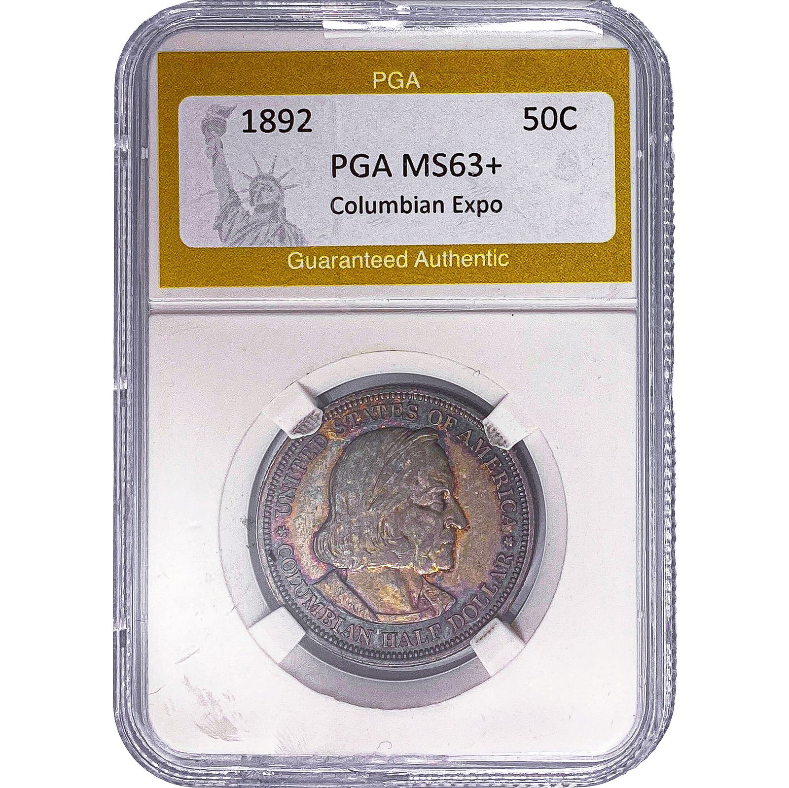 1892 Columbian Expo Half Dollar PGA MS63+: 1892 Columbian Expo Half Dollar PGA MS63+