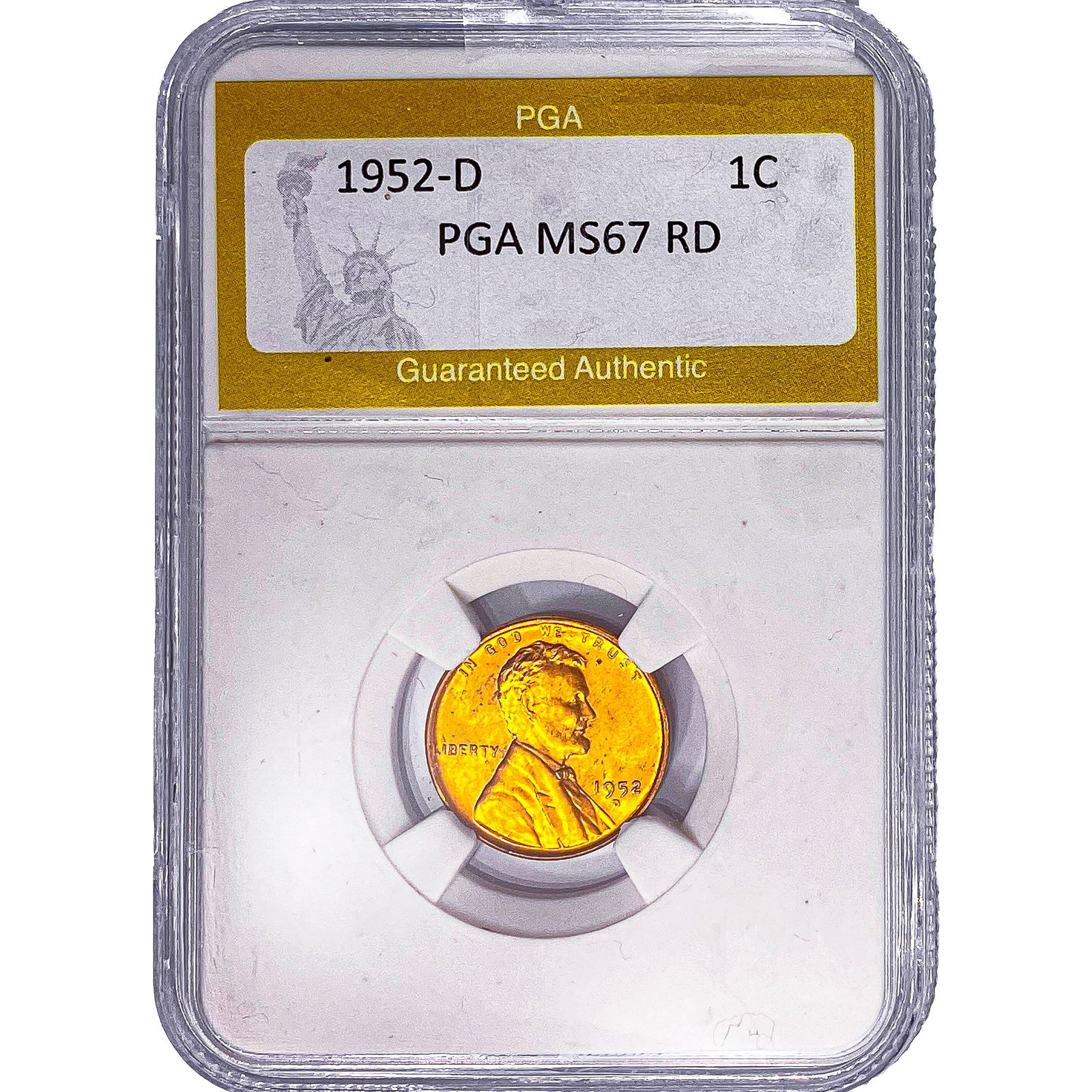 1952-D Wheat Cent PGA MS67 RD: 1952-D Wheat Cent PGA MS67 RD