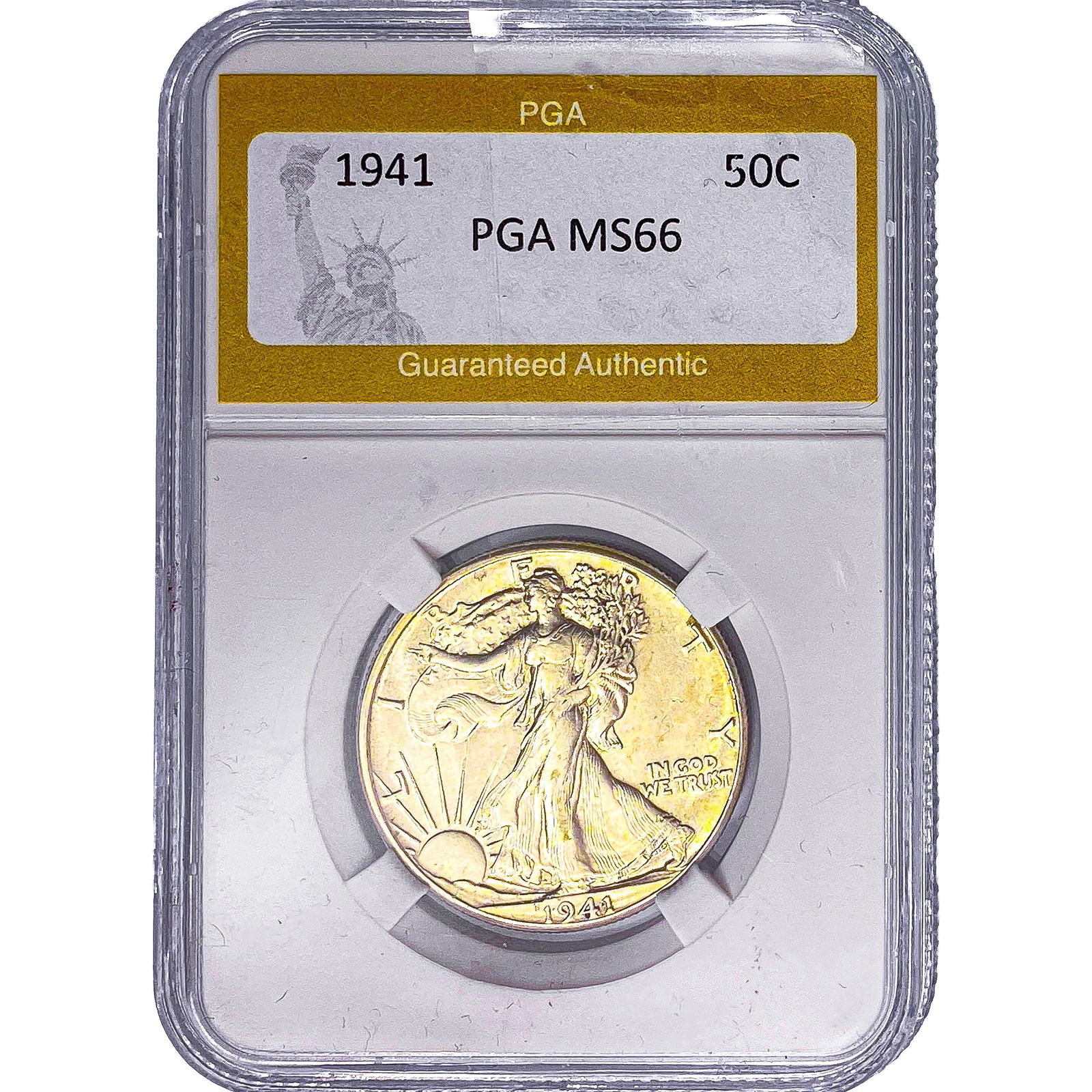 1941 Walking Liberty Half Dollar PGA MS66: 1941 Walking Liberty Half Dollar PGA MS66