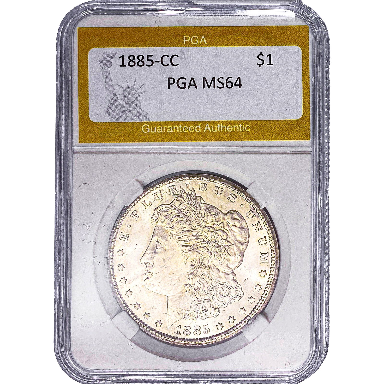 1885-CC Morgan Silver Dollar PGA MS64: 1885-CC Morgan Silver Dollar PGA MS64