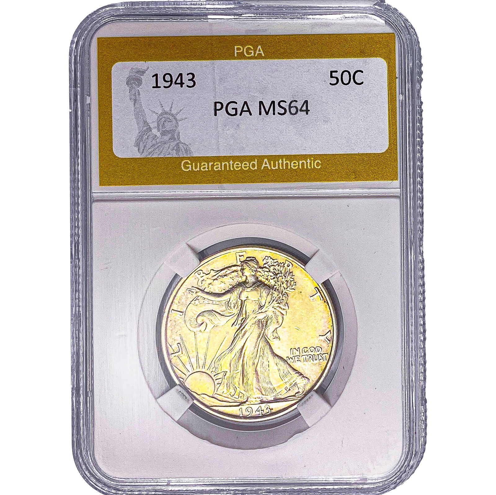 1943 Walking Liberty Half Dollar PGA MS64: 1943 Walking Liberty Half Dollar PGA MS64