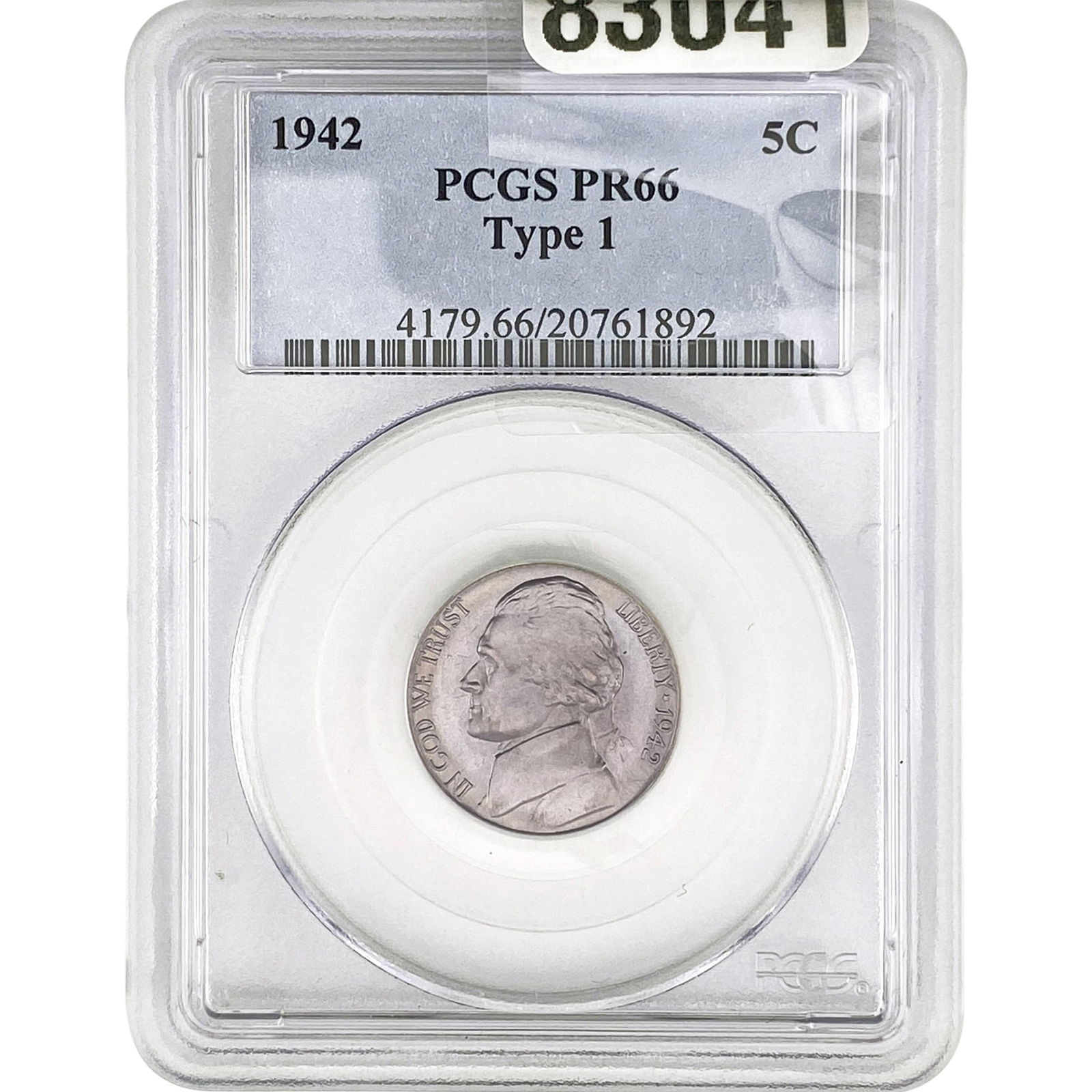 1942 Jefferson Nickel PCGS PR66 Type 1 (1 of 2)