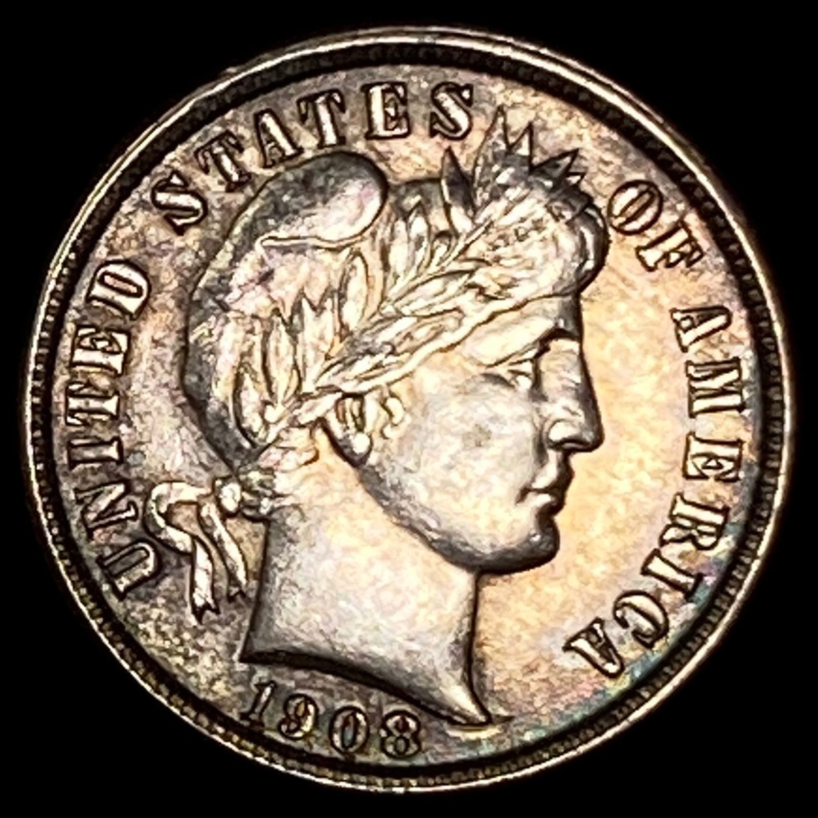 1908-S Silver Barber Dime CHOICE BU (1 of 2)
