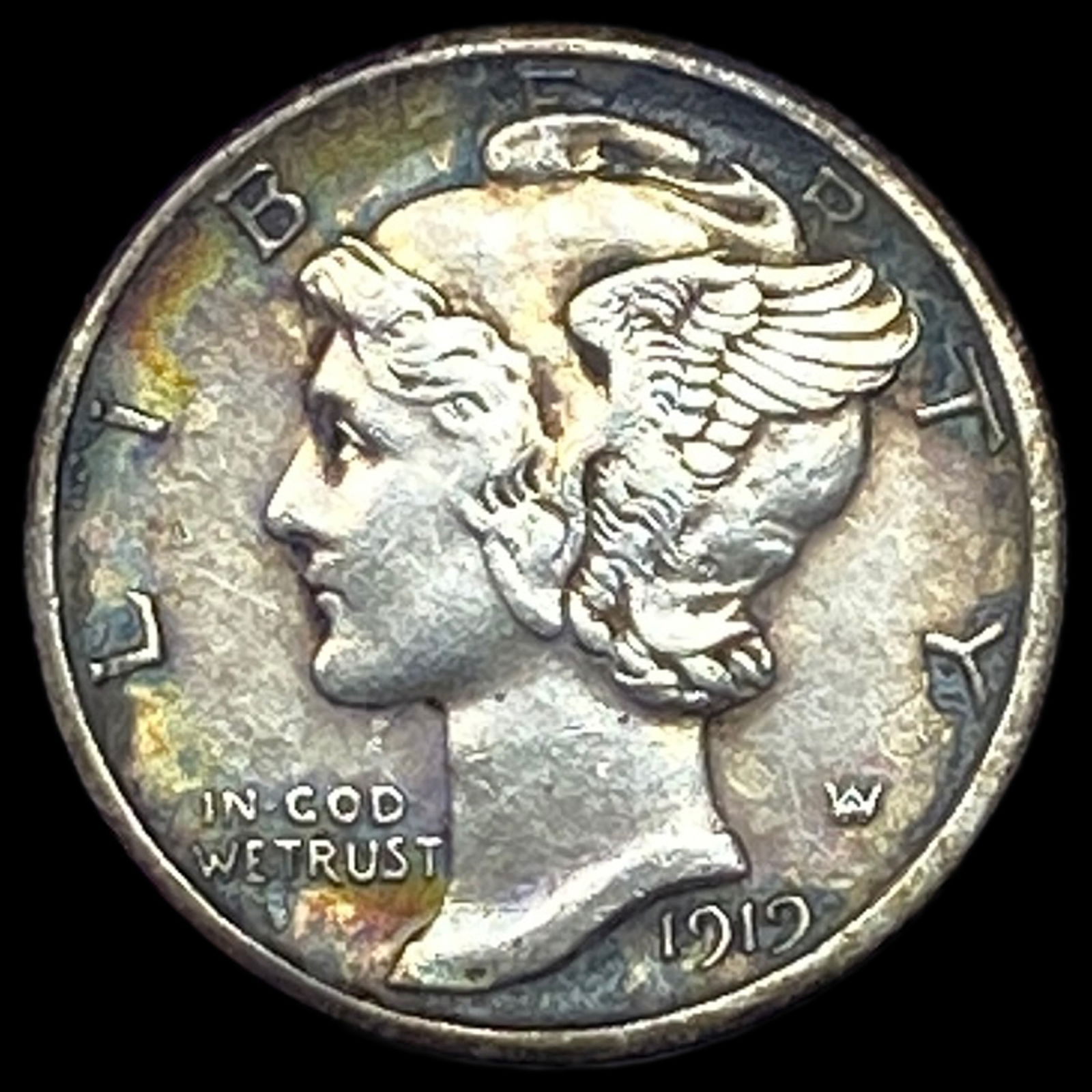 1919-D Silver Mercury Dime CLOSELY UNCIRCULATED: 1919-D Silver Mercury Dime CLOSELY UNCIRCULATED