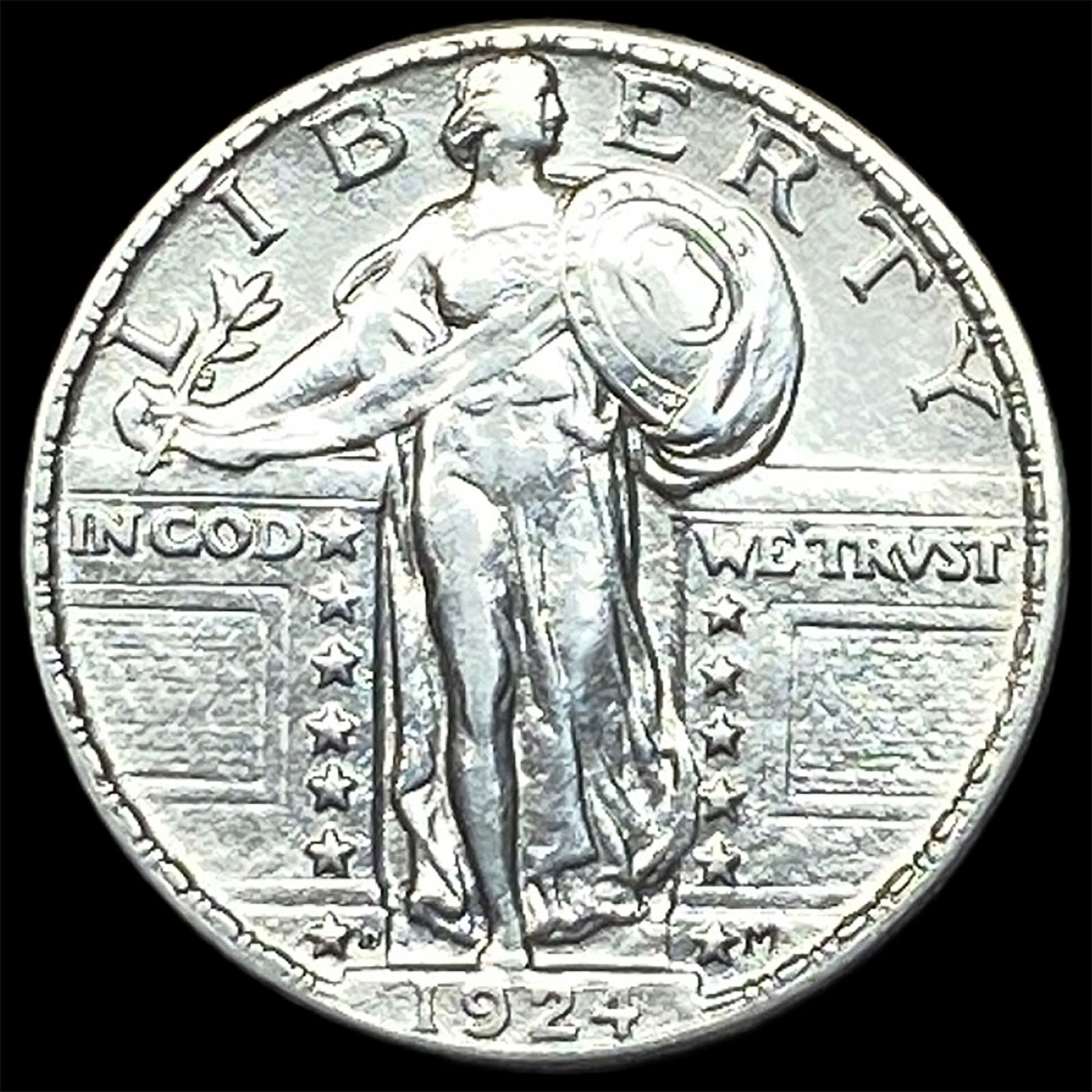 1924-D Standing Liberty Silver Quarter NEARLY UNCIRCULATED: 1924-D Standing Liberty Silver Quarter NEARLY UNCIRCULATED