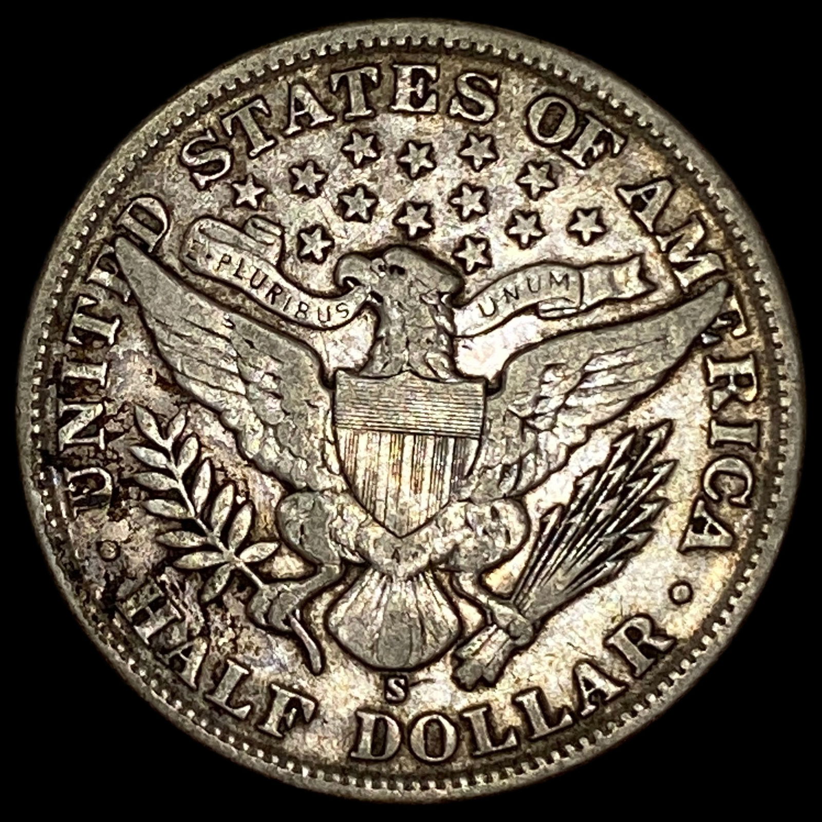1908-S Silver Barber Half Dollar LIGHTLY CIRCULATED - 2