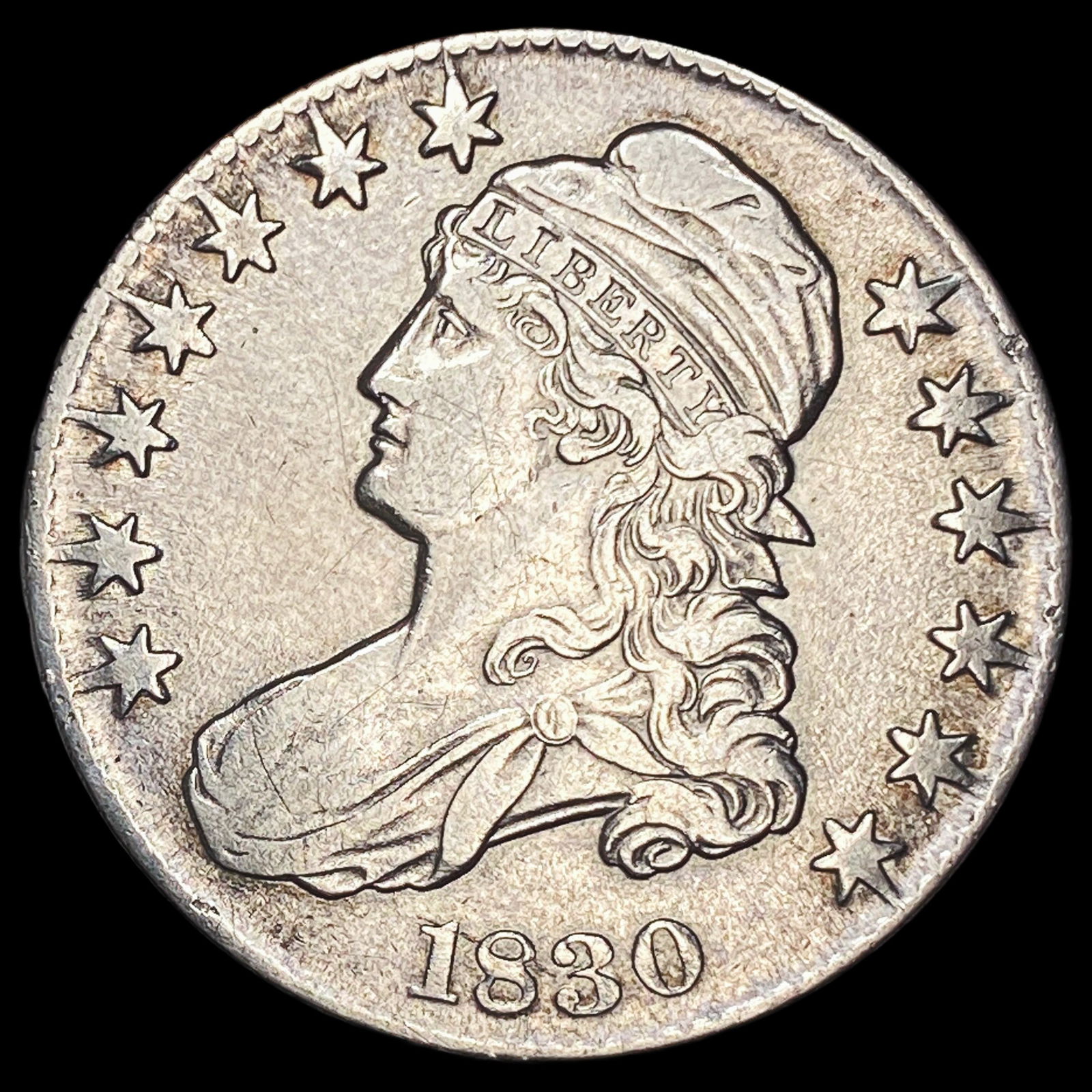 1830 Capped Bust Half Dollar CLOSELY UNCIRCULATED: 1830 Capped Bust Half Dollar CLOSELY UNCIRCULATED