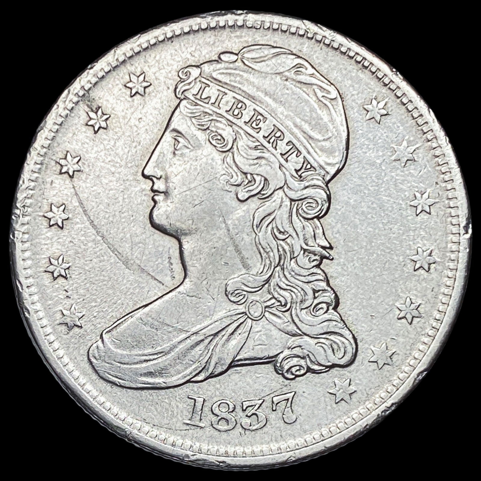 1837 Capped Bust Silver Half Dollar CLOSELY UNCIRCULATED: 1837 Capped Bust Silver Half Dollar CLOSELY UNCIRCULATED