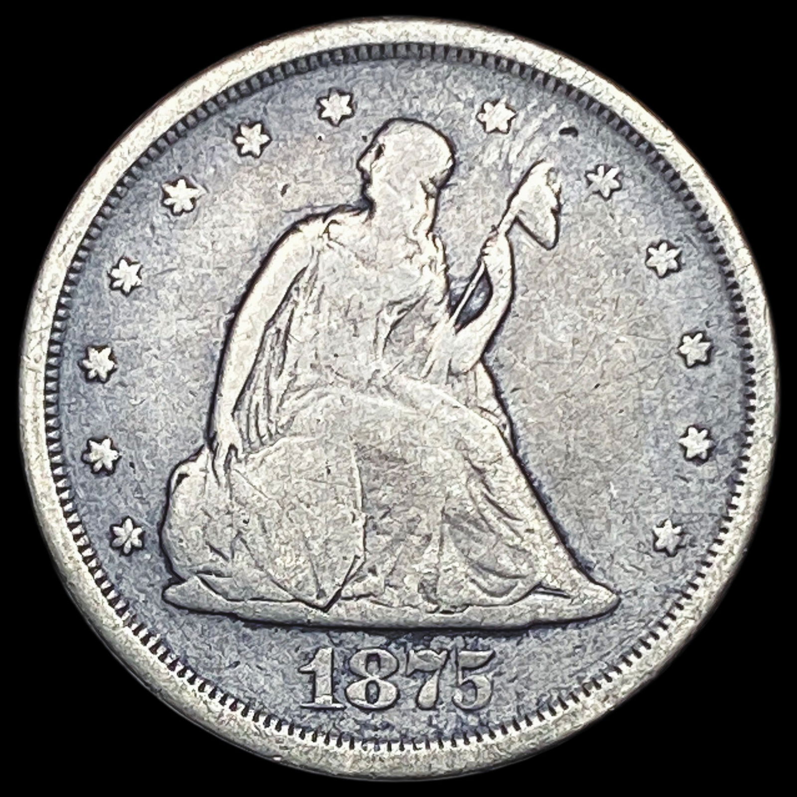 1875-S Silver Twenty Cents NEARLY UNCIRCULATED (1 of 2)