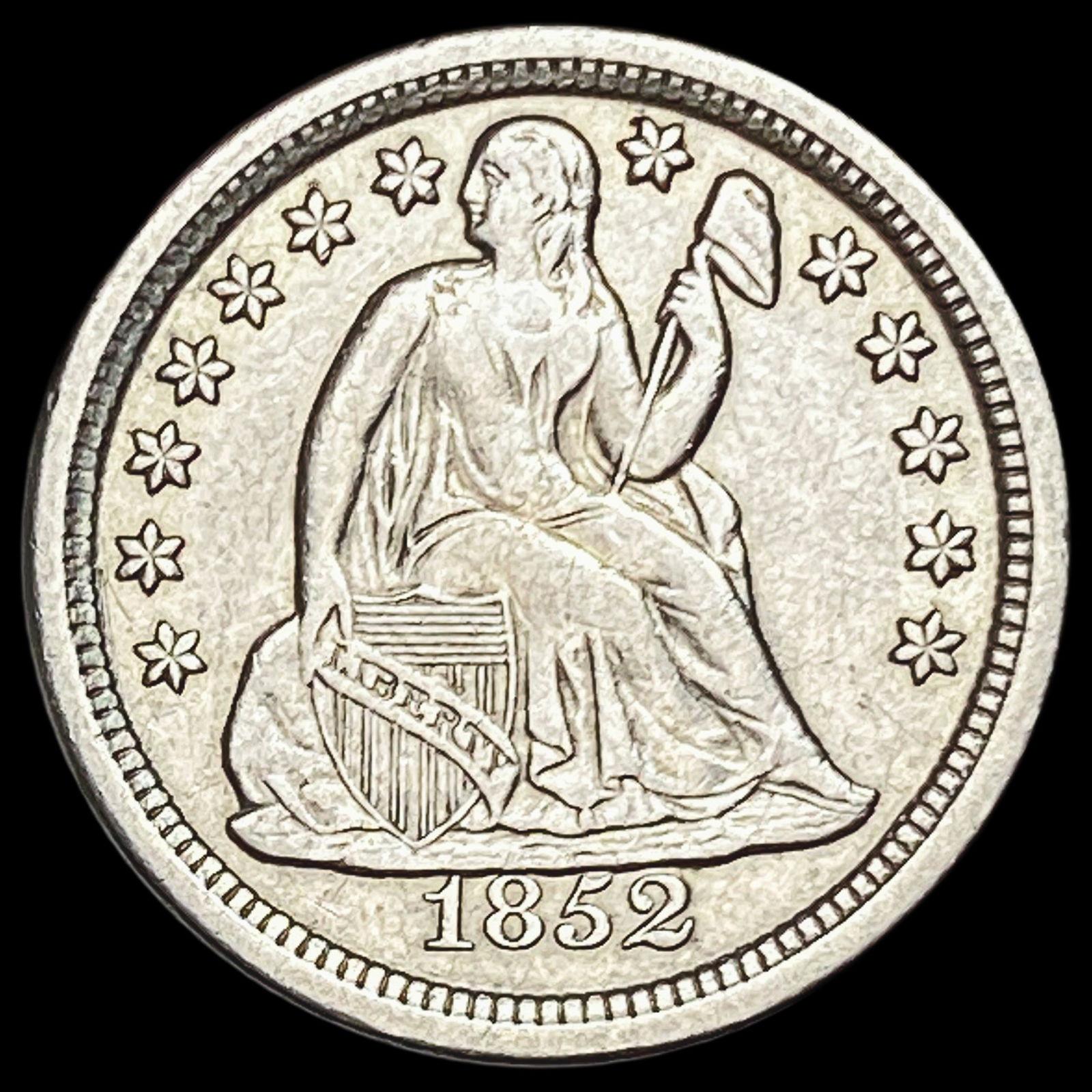 1852 Seated Liberty Dime CHOICE AU: 1852 Seated Liberty Dime CHOICE AU