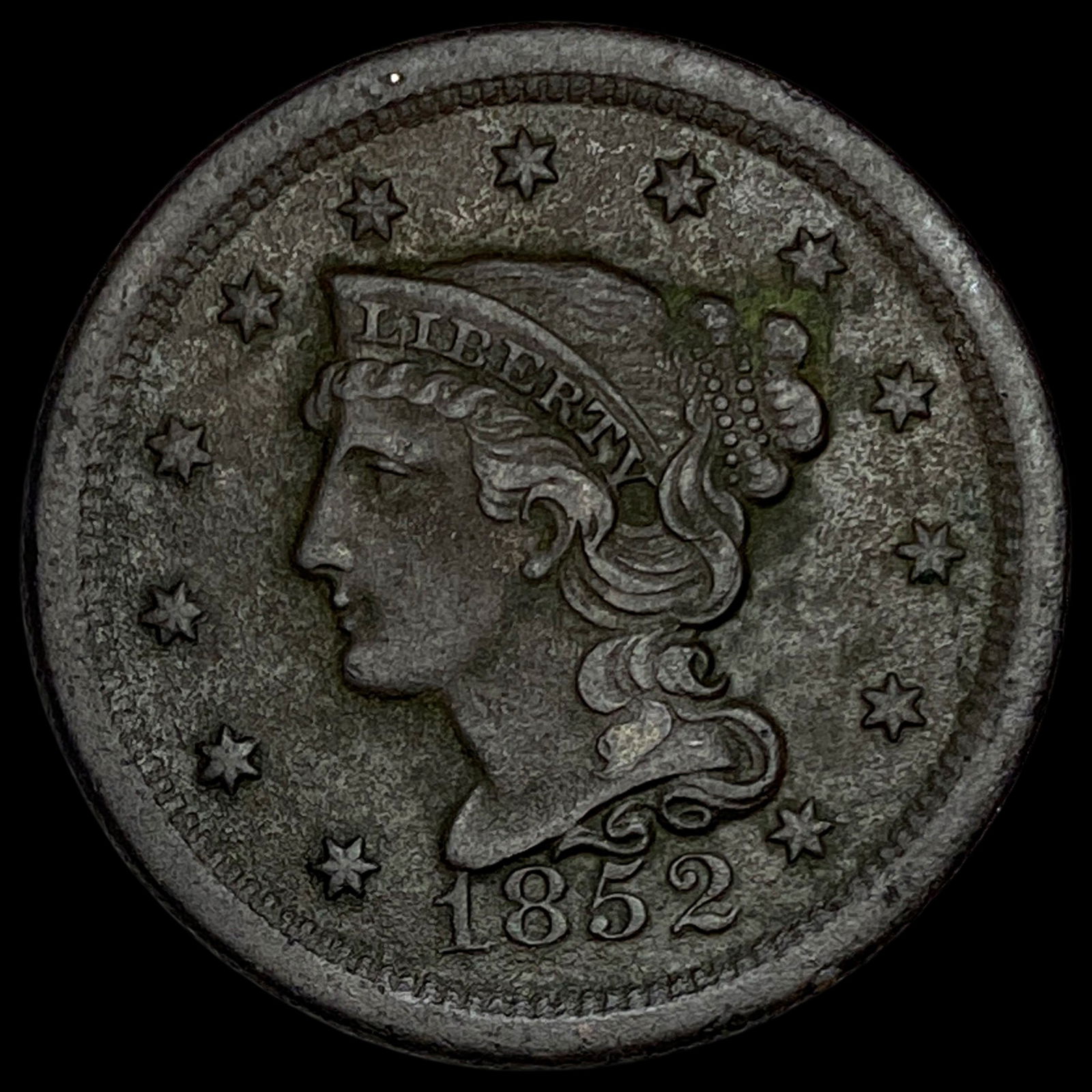 1852 Braided Hair Large Cent NEARLY UNCIRCULATED (1 of 2)