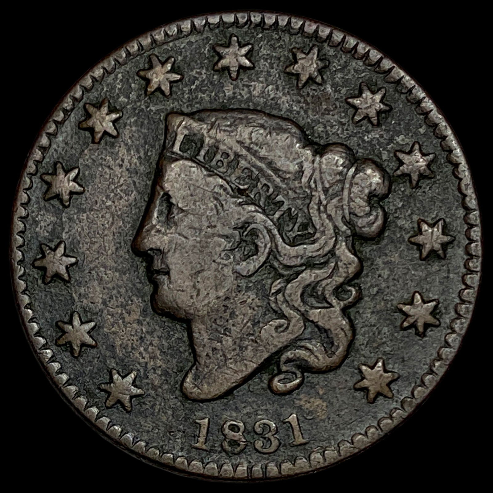 1831 Coronet Head Large Cent LIGHTLY CIRCULATED: 1831 Coronet Head Large Cent LIGHTLY CIRCULATED