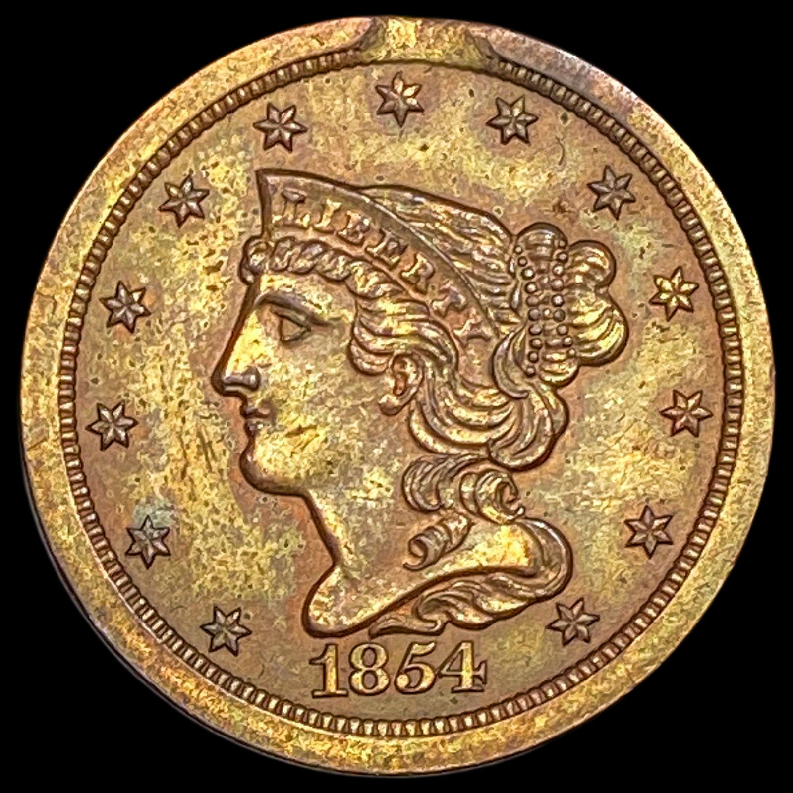 1854 Braided Hair Half Cent UNCIRCULATED: 1854 Braided Hair Half Cent UNCIRCULATED