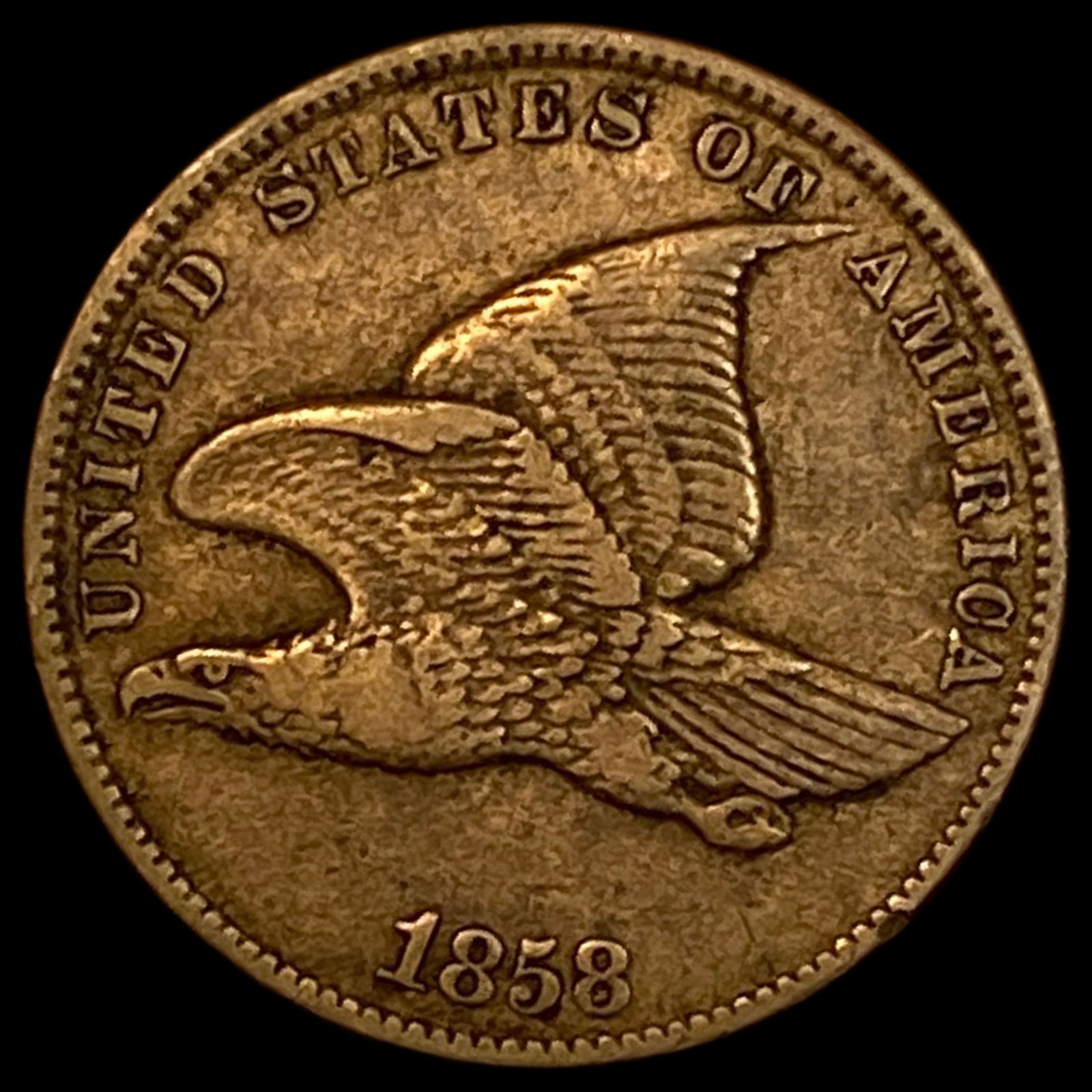 1858 Copper-Nickel Flying Eagle Cent LIGHTLY CIRCULATED: 1858 Copper-Nickel Flying Eagle Cent LIGHTLY CIRCULATED