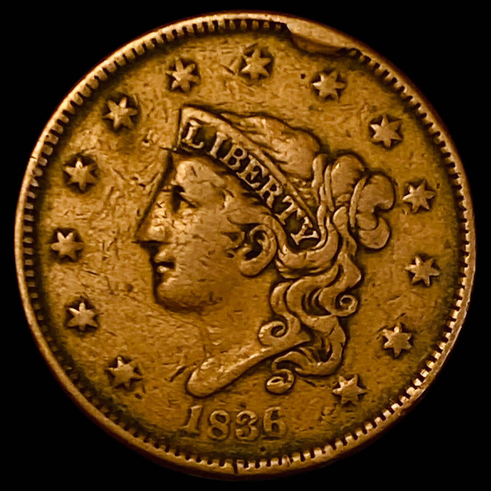 1836 Coronet Head Large Cent HIGH GRADE (1 of 2)